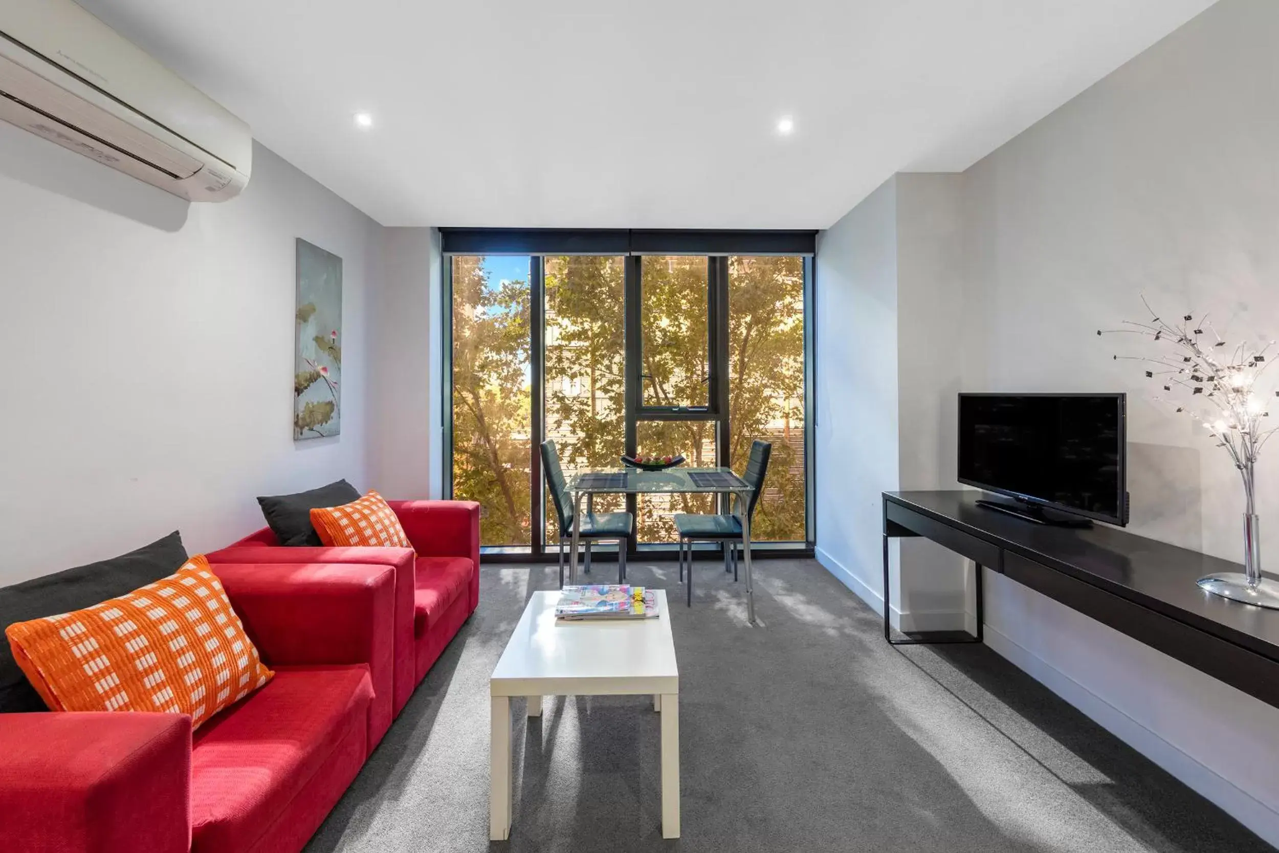 TV and multimedia, Seating Area in Aura on Flinders Serviced Apartments