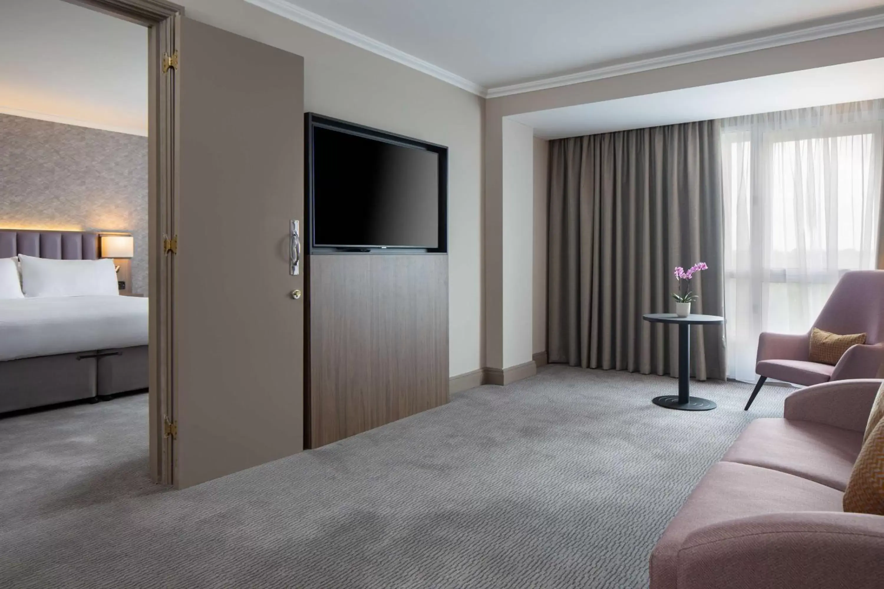 Living room, TV/Entertainment Center in DoubleTree by Hilton Dartford Bridge