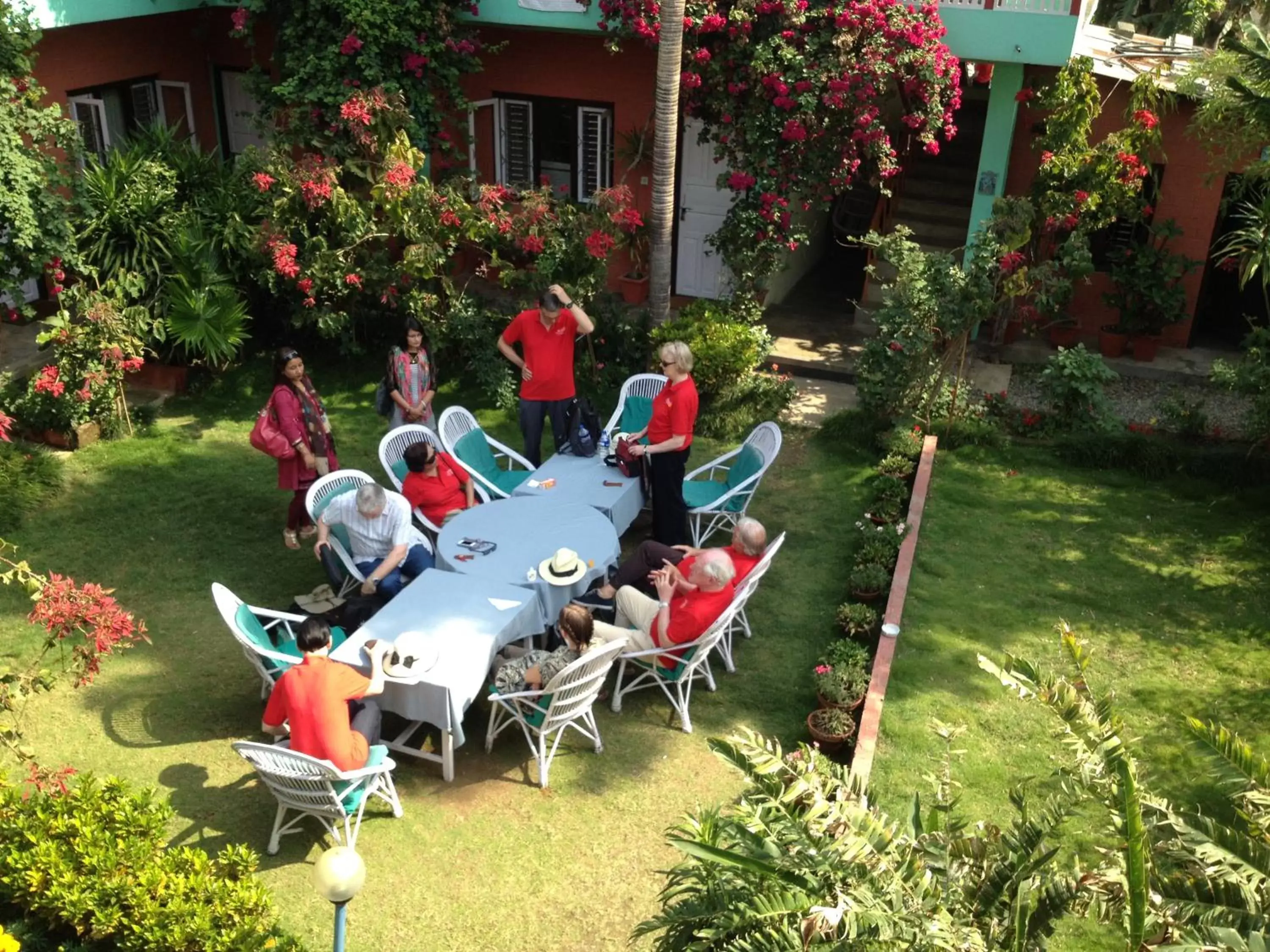 Patio in New Pokhara Lodge - Lakeside, Pokhara Nepal