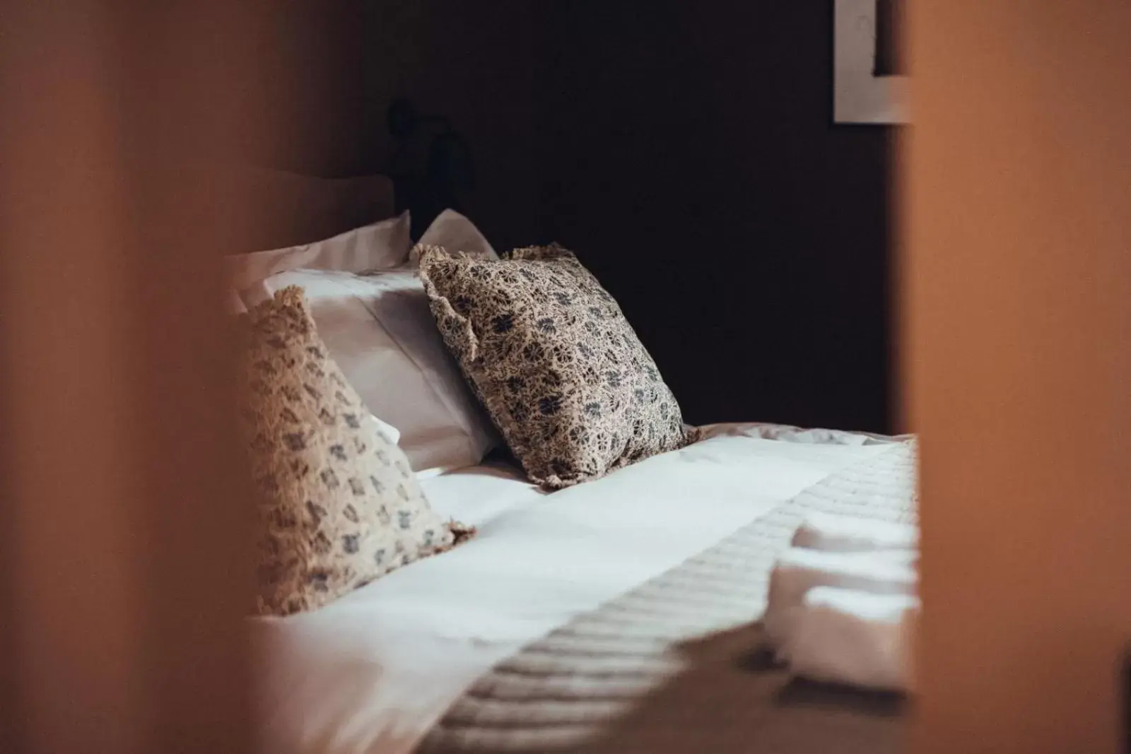 Bed in The Silk Rooms, at The Freemasons Inn