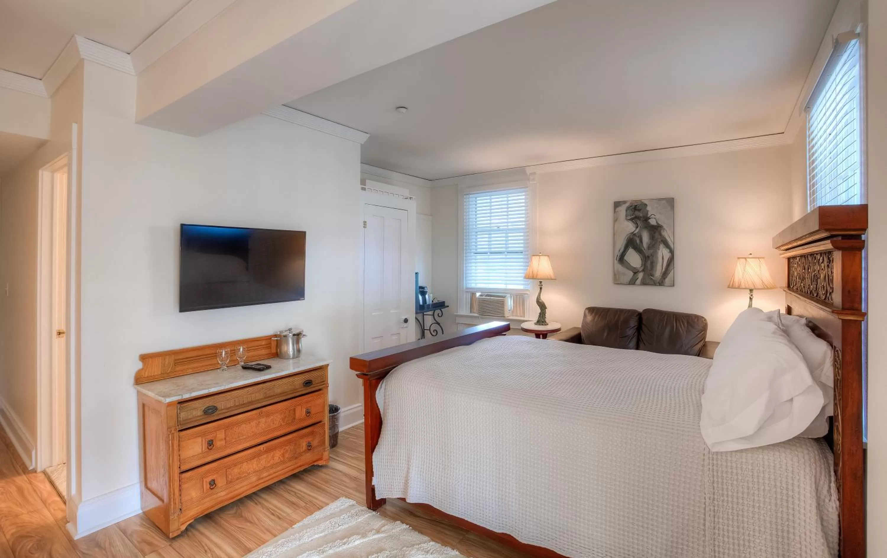 Bed in Elaine's Cape May Boutique Hotel