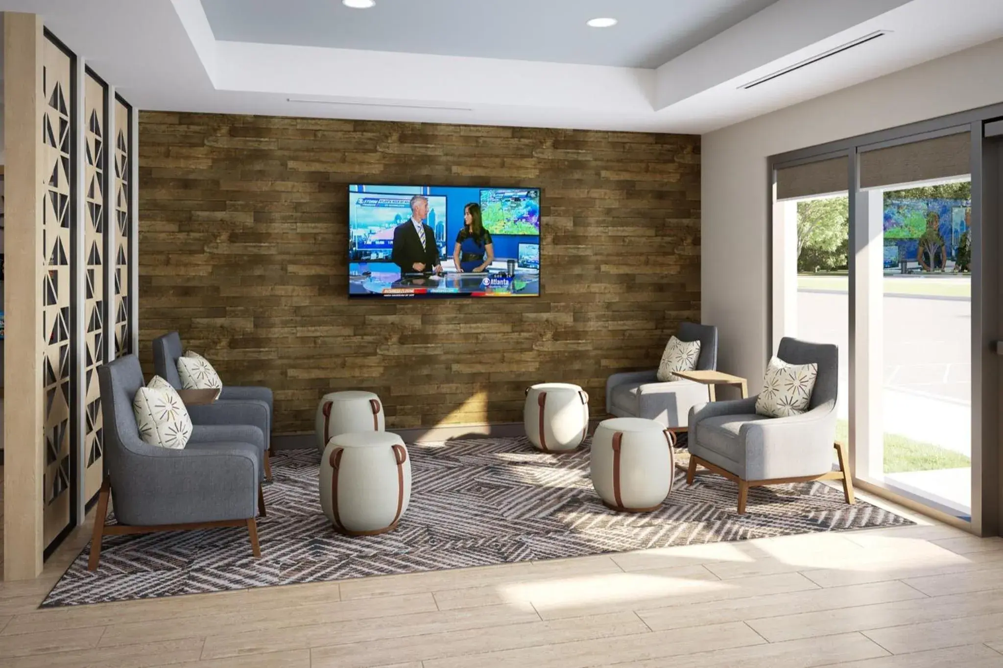 Property building, Seating Area in Candlewood Suites McPherson, an IHG Hotel