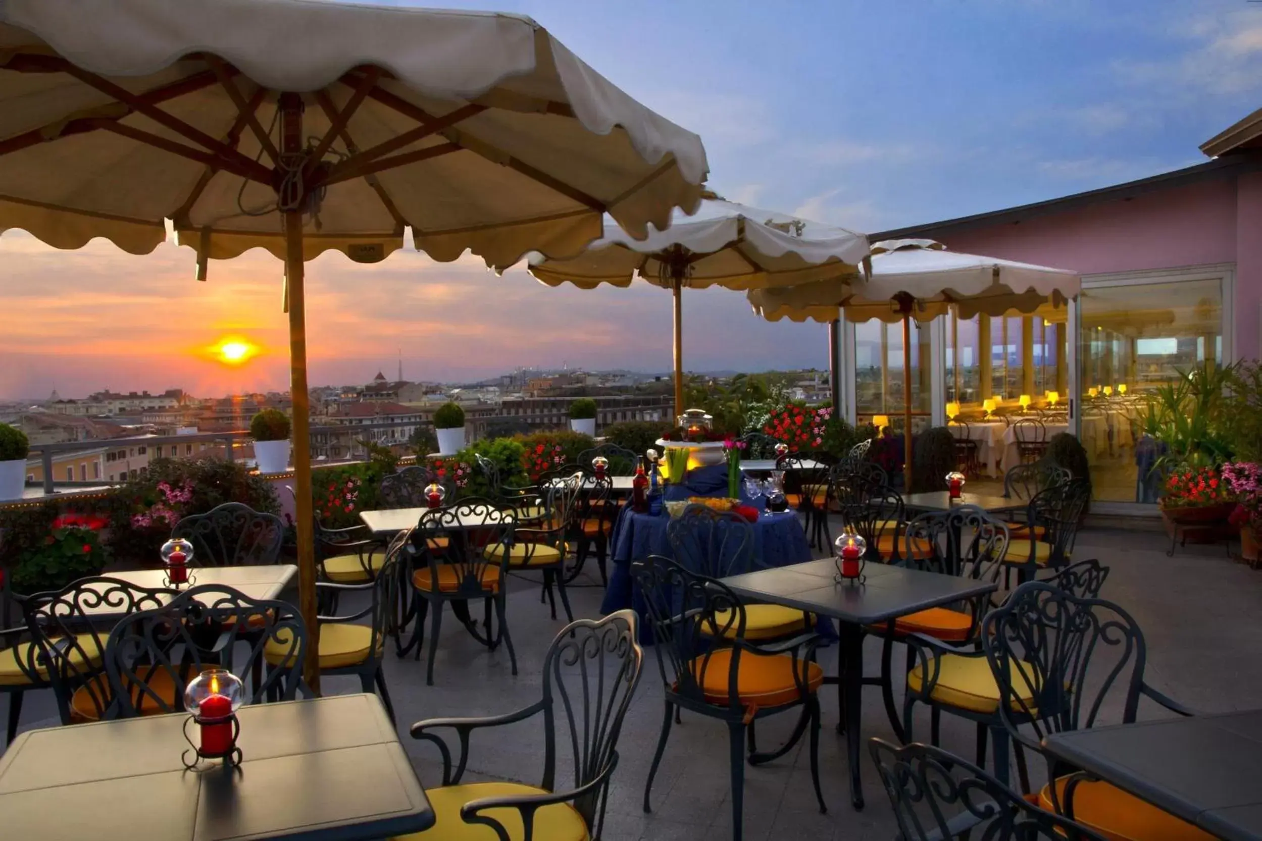 Balcony/Terrace, Restaurant/Places to Eat in Marcella Royal Hotel - Rooftop Garden