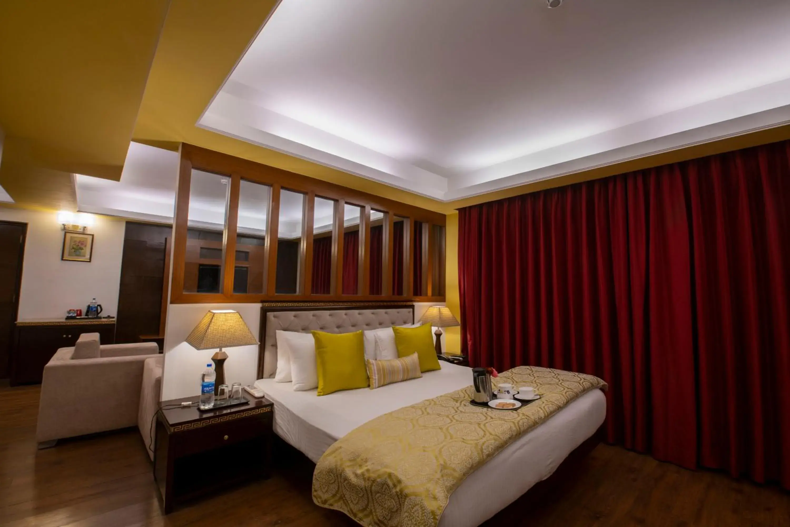 Bed in Mastiff Grand Manali Resort