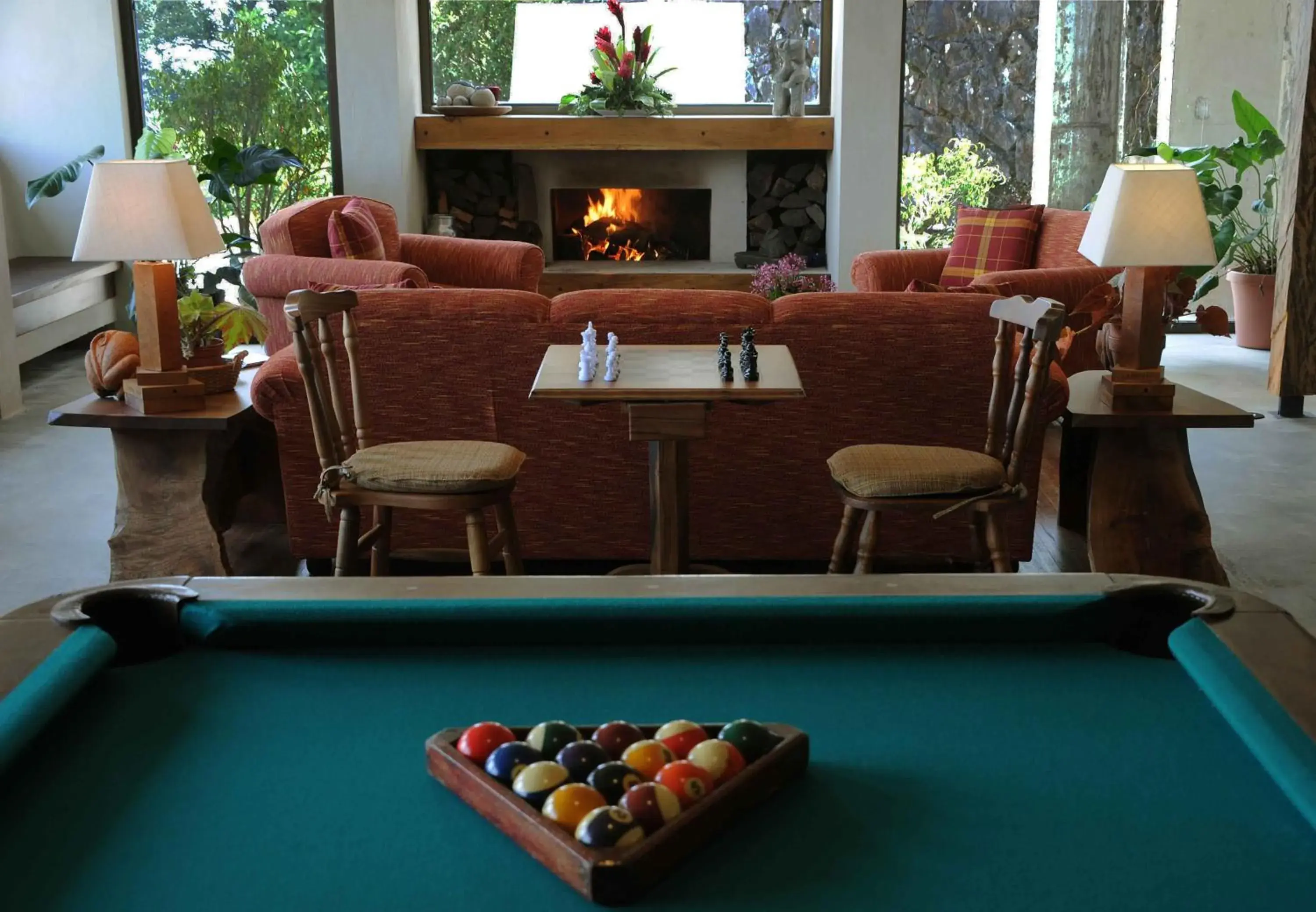 Game Room, Billiards in Poas Volcano Lodge