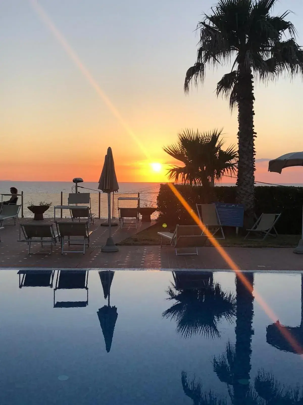 Sunset, Swimming Pool in Hotel Albatros