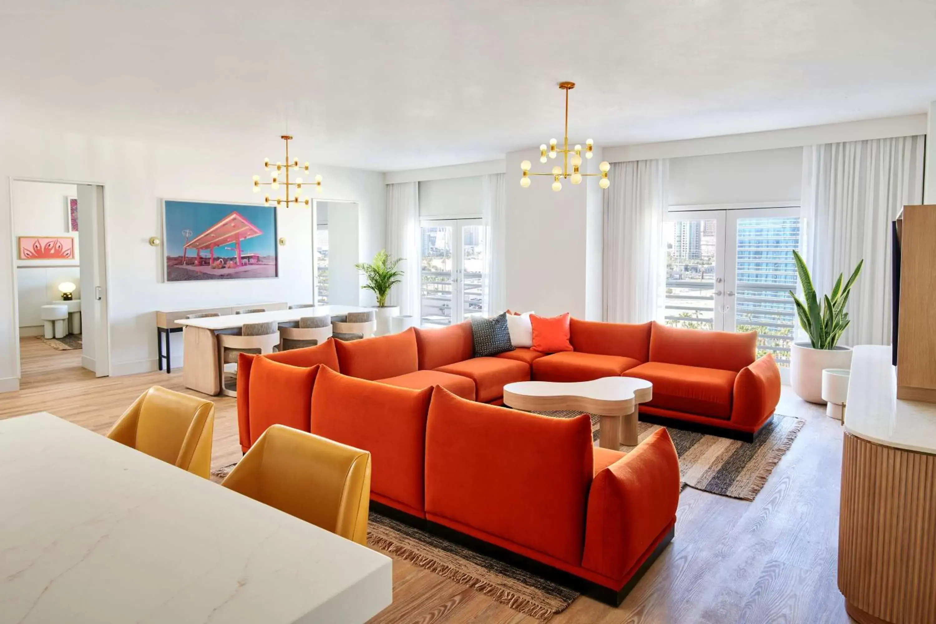 Bedroom, Seating Area in Virgin Hotels Las Vegas, Curio Collection by Hilton