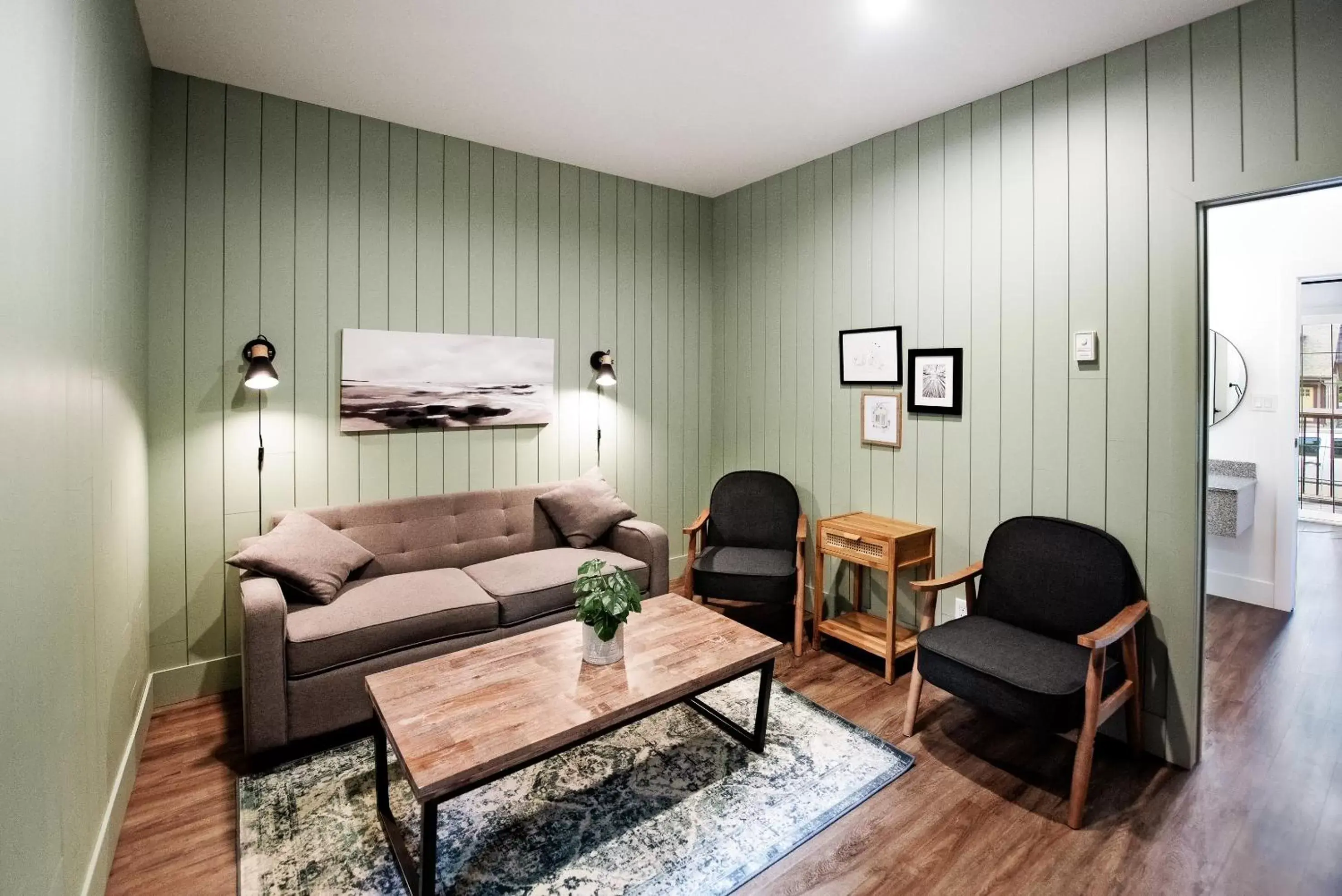 Living room in Waterton Glacier Suites