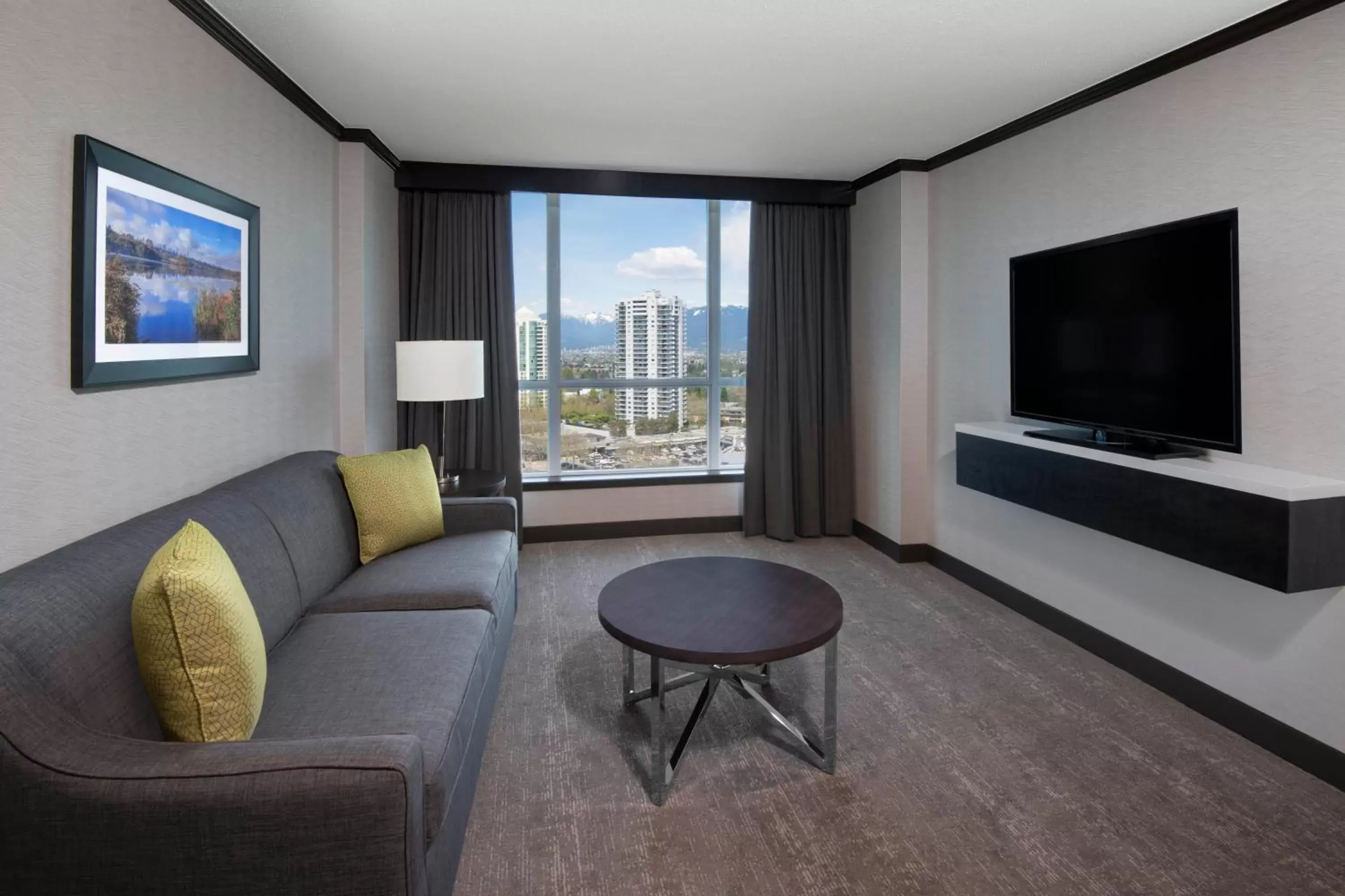 TV and multimedia, Seating Area in Hilton Vancouver Metrotown