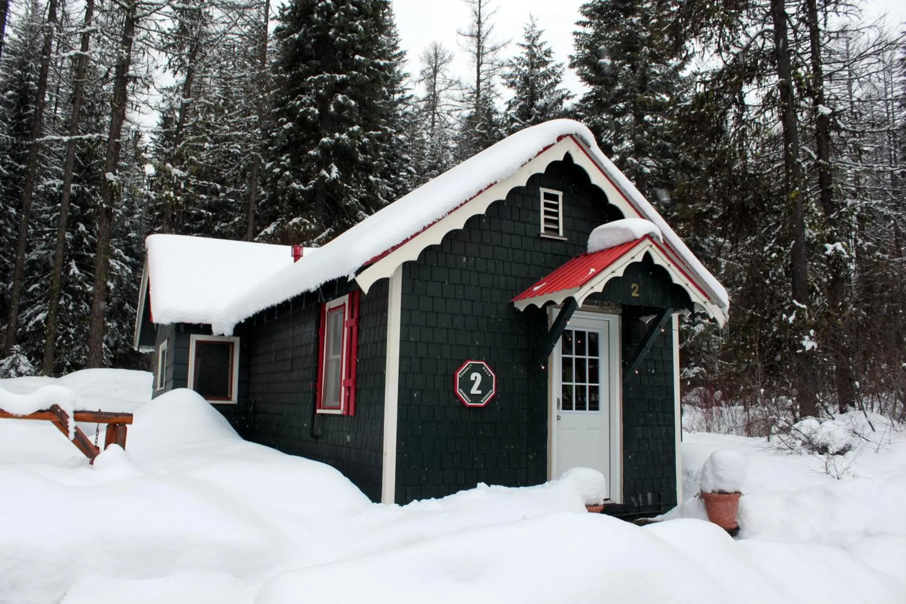 Property building, Winter in Brundage Bungalows