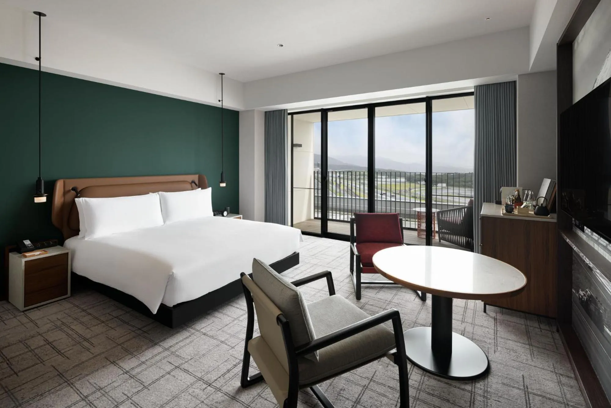 View (from property/room), Bed in Fuji Speedway Hotel, in The Unbound Collection by Hyatt