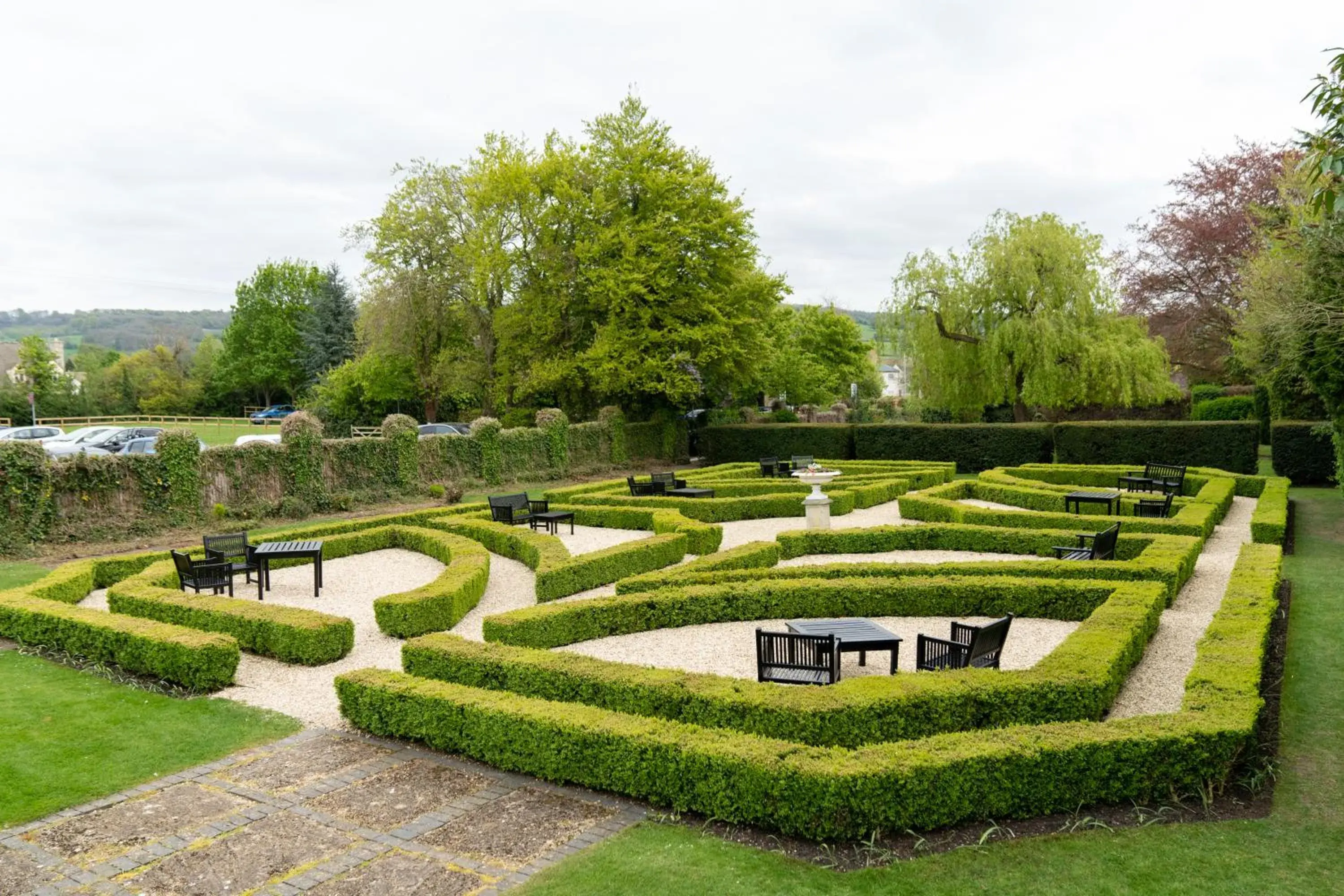 Garden view in The Lygon Arms