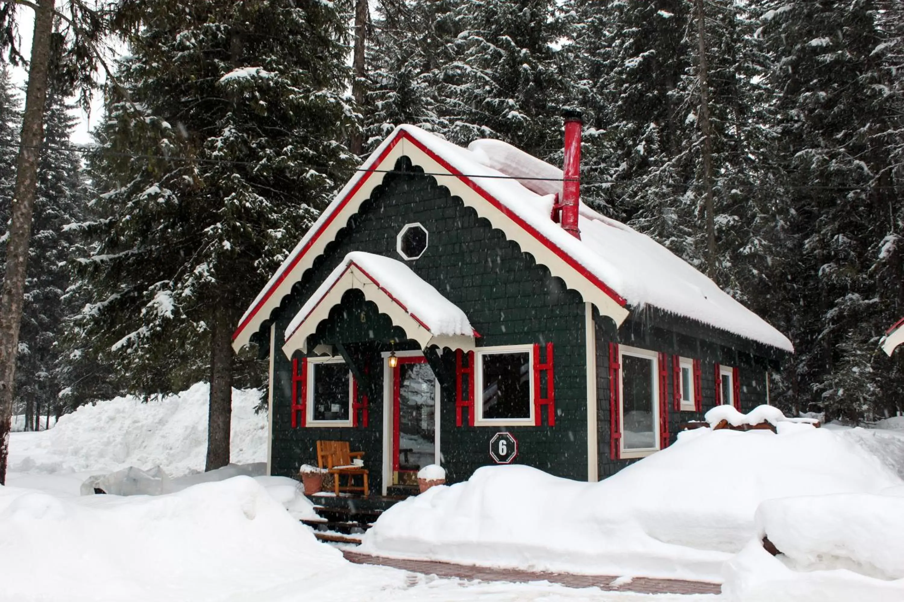 Property building, Winter in Brundage Bungalows