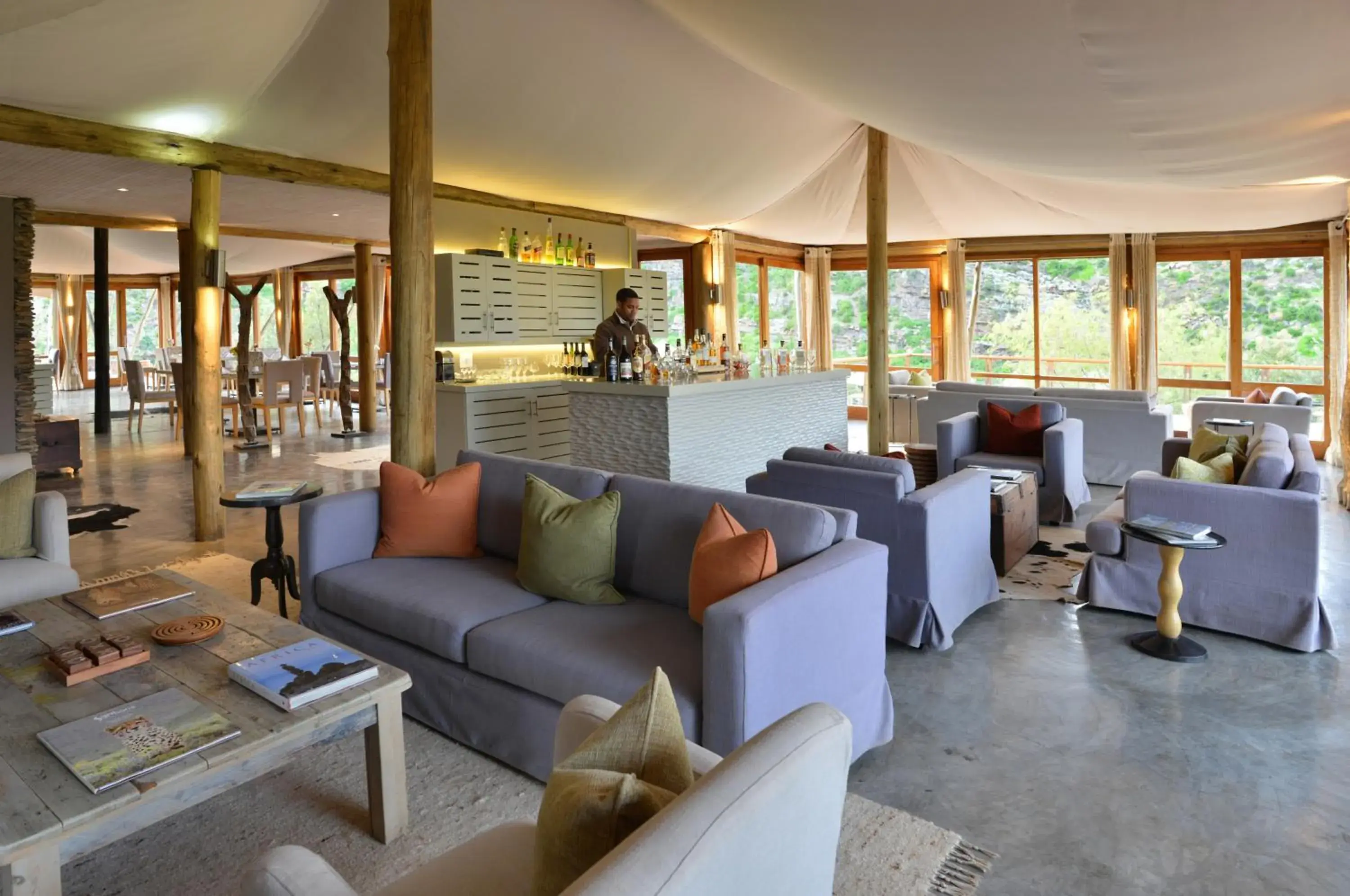 Lounge or bar in Sanbona Wildlife Reserve Lounge or bar in Sanbona Wildlife Reserve