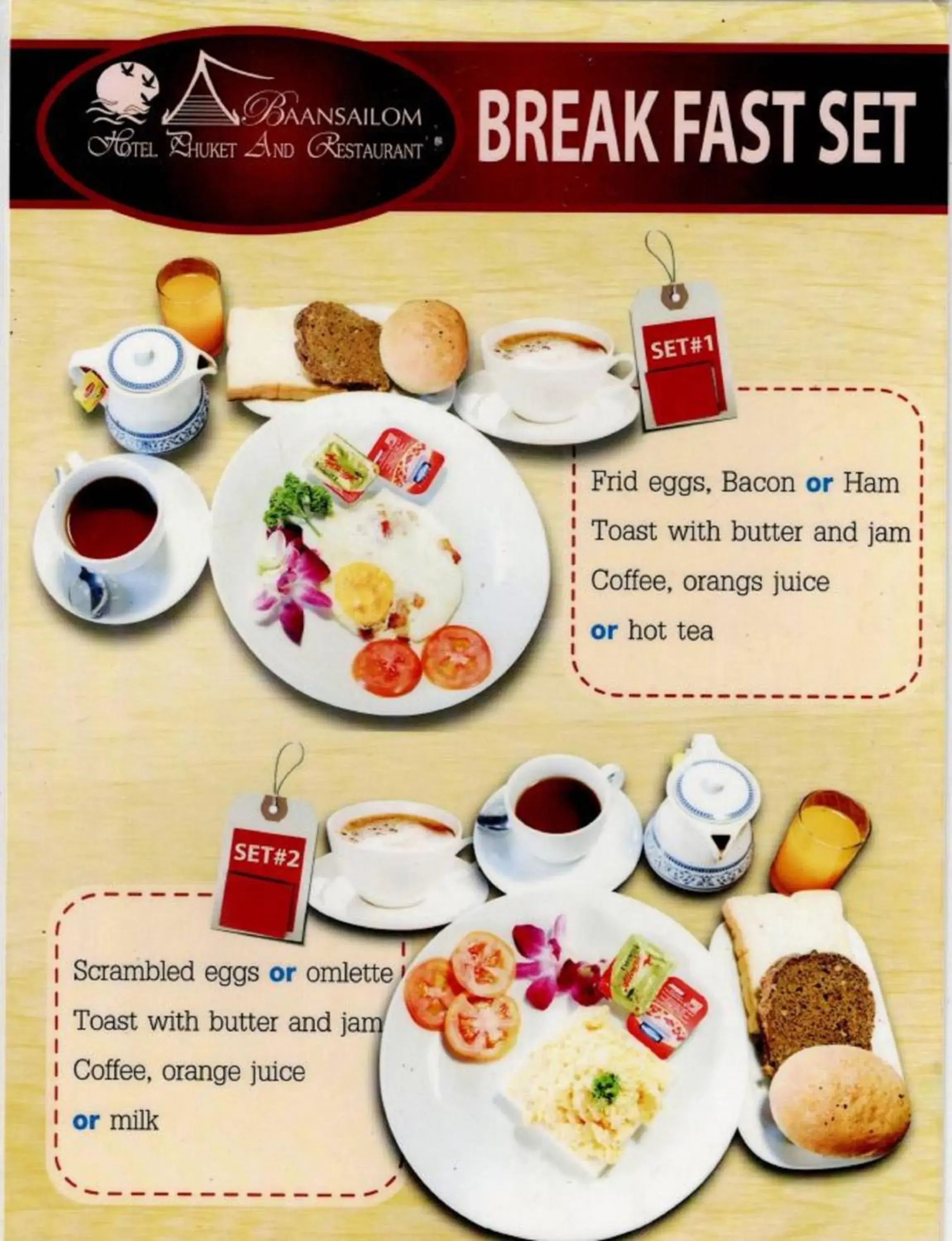 Breakfast in Baan Sailom Hotel Phuket - Sha Extra Plus Breakfast in Baan Sailom Hotel Phuket - Sha Extra Plus