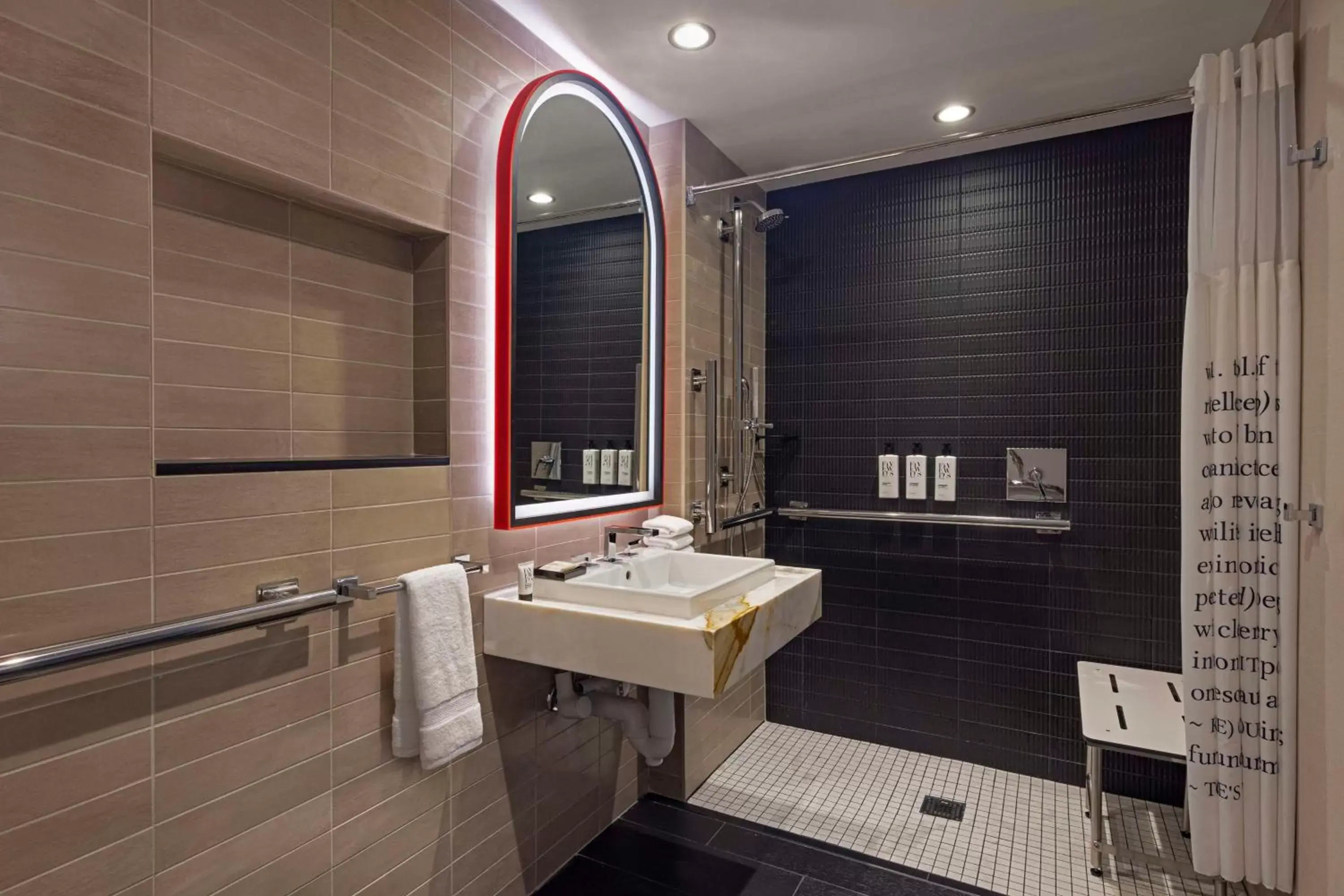 Bathroom in theWit Chicago, a Hilton Hotel