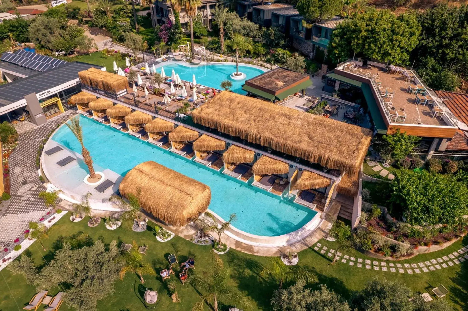 Swimming pool, Bird's-eye View in Morina Deluxe Hotel