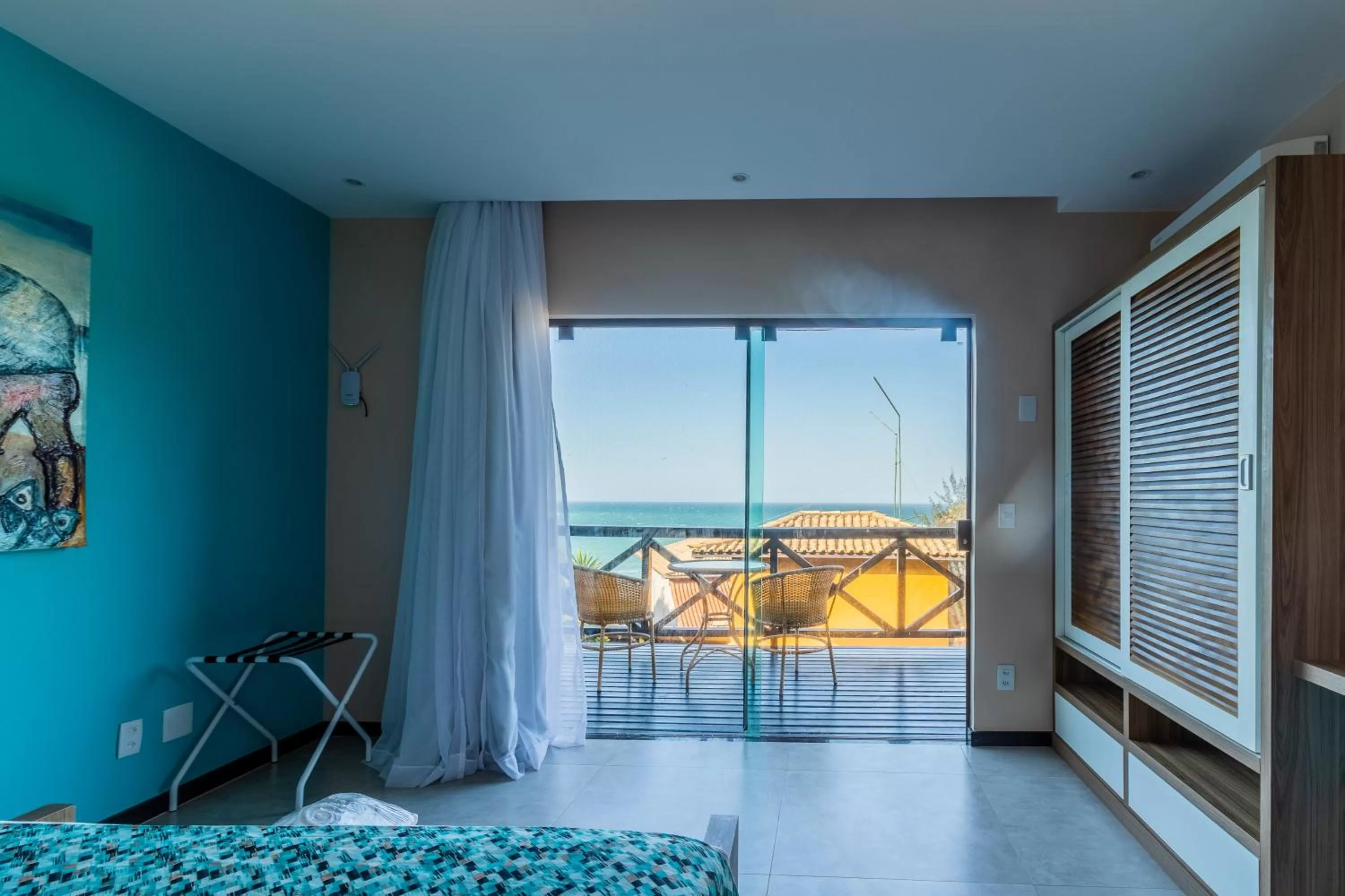 Balcony/Terrace, Bed in Hotel Pousada Brava Club