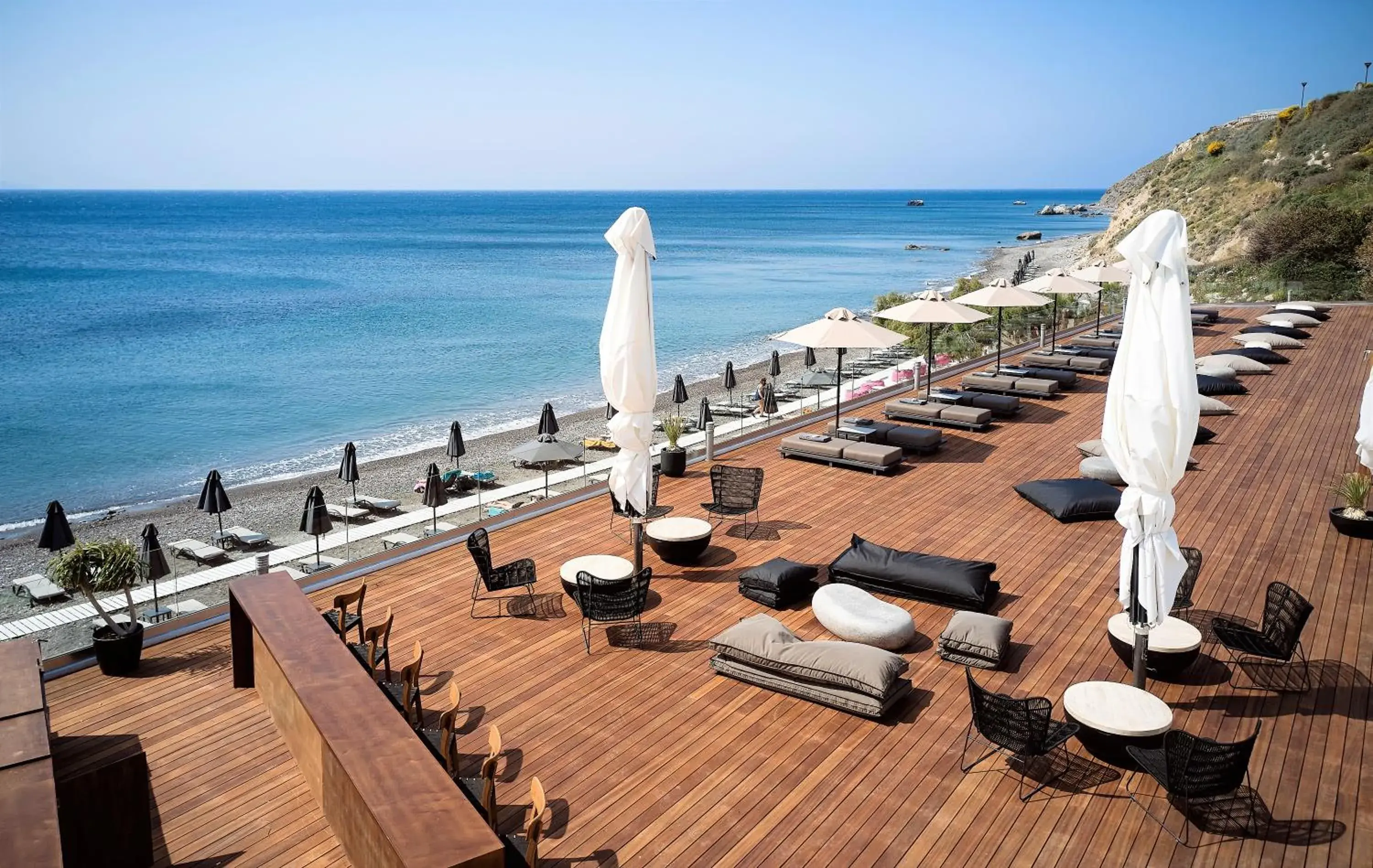 Lounge or bar, Beach in Dimitra Beach Hotel & Suites