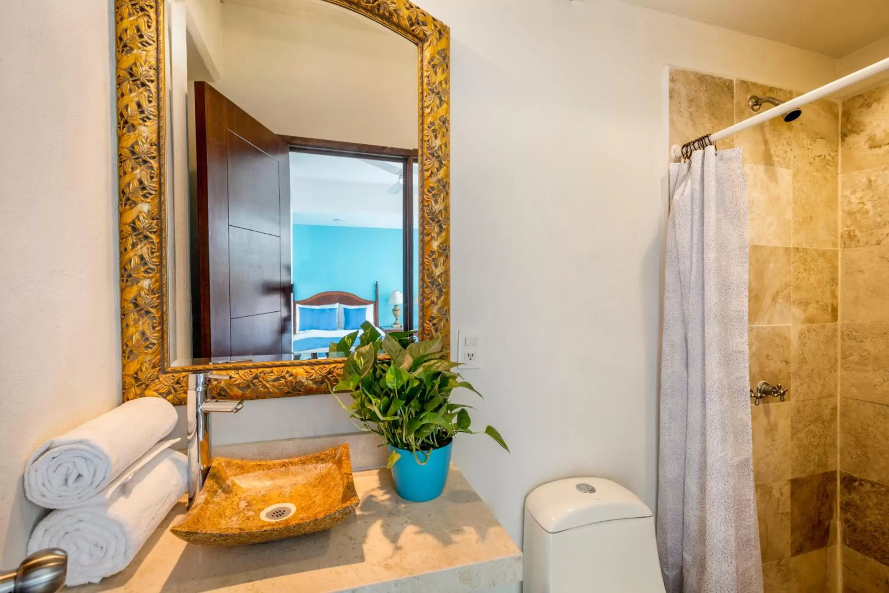 Shower, Bathroom in Hotel Pueblito Vallarta