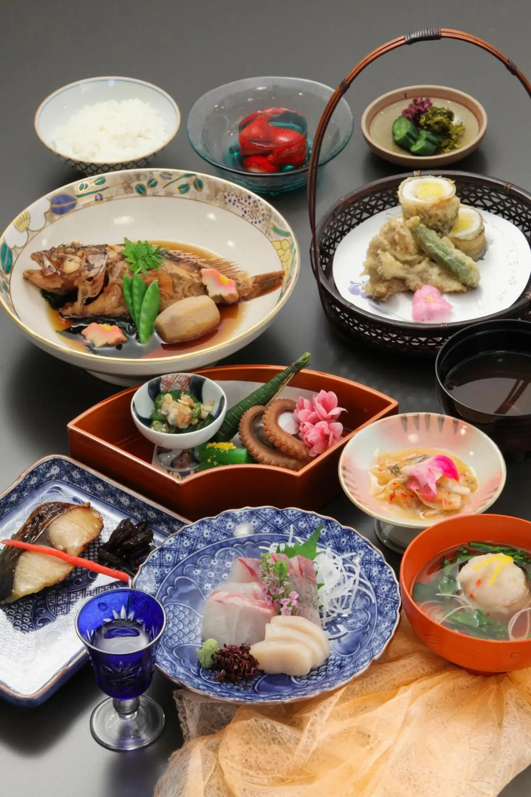 Food close-up in Ryori Ryokan Tsurugata Hotel