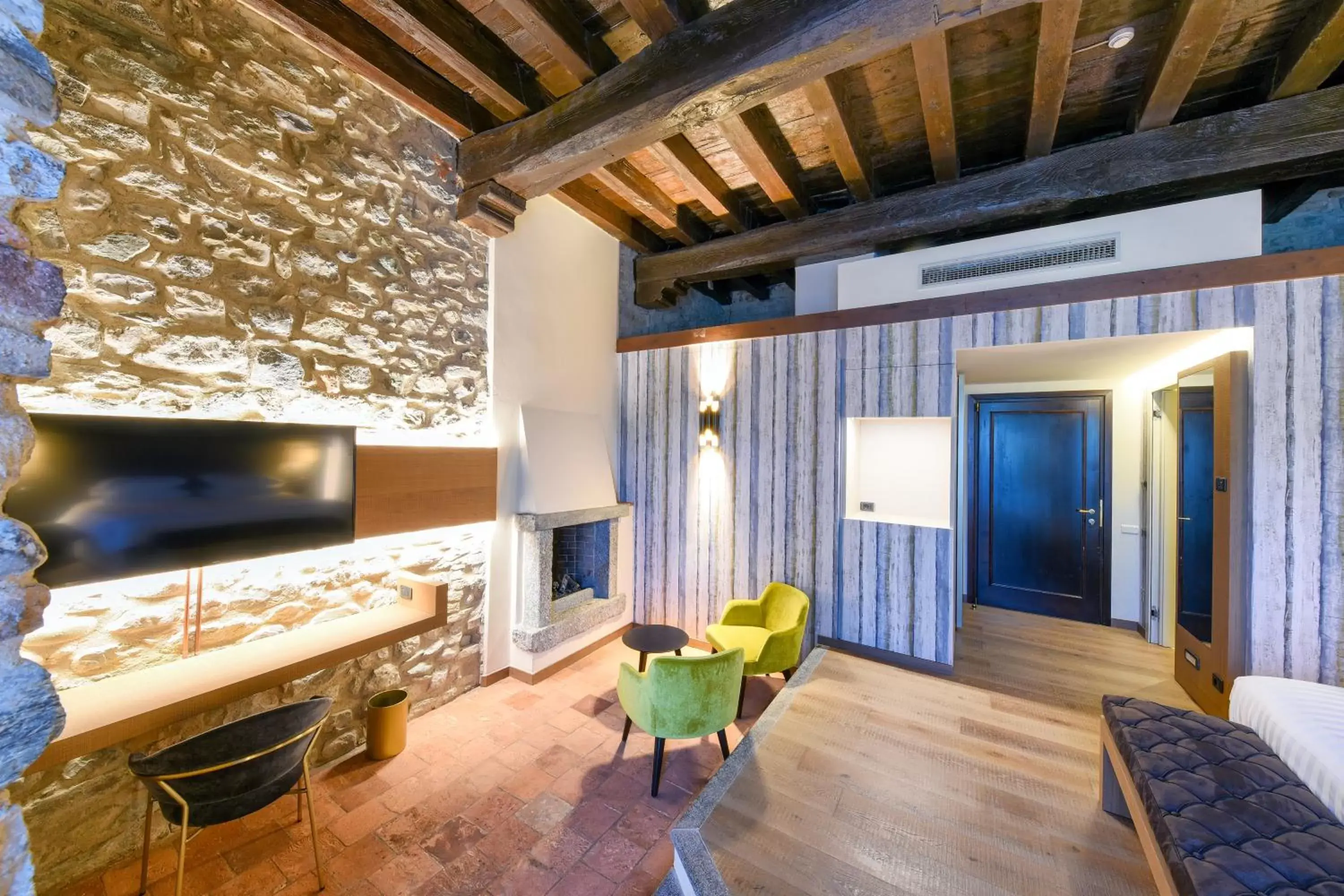 Bed, TV/Entertainment Center in Relais Castello Di Casiglio