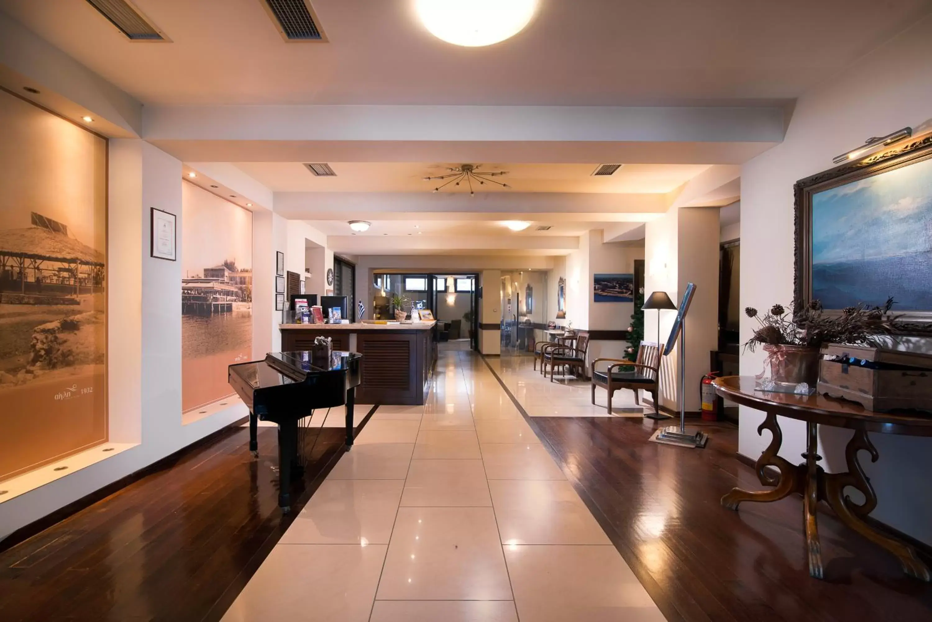 Lobby or reception, Restaurant/Places to Eat in Hotel Aigli