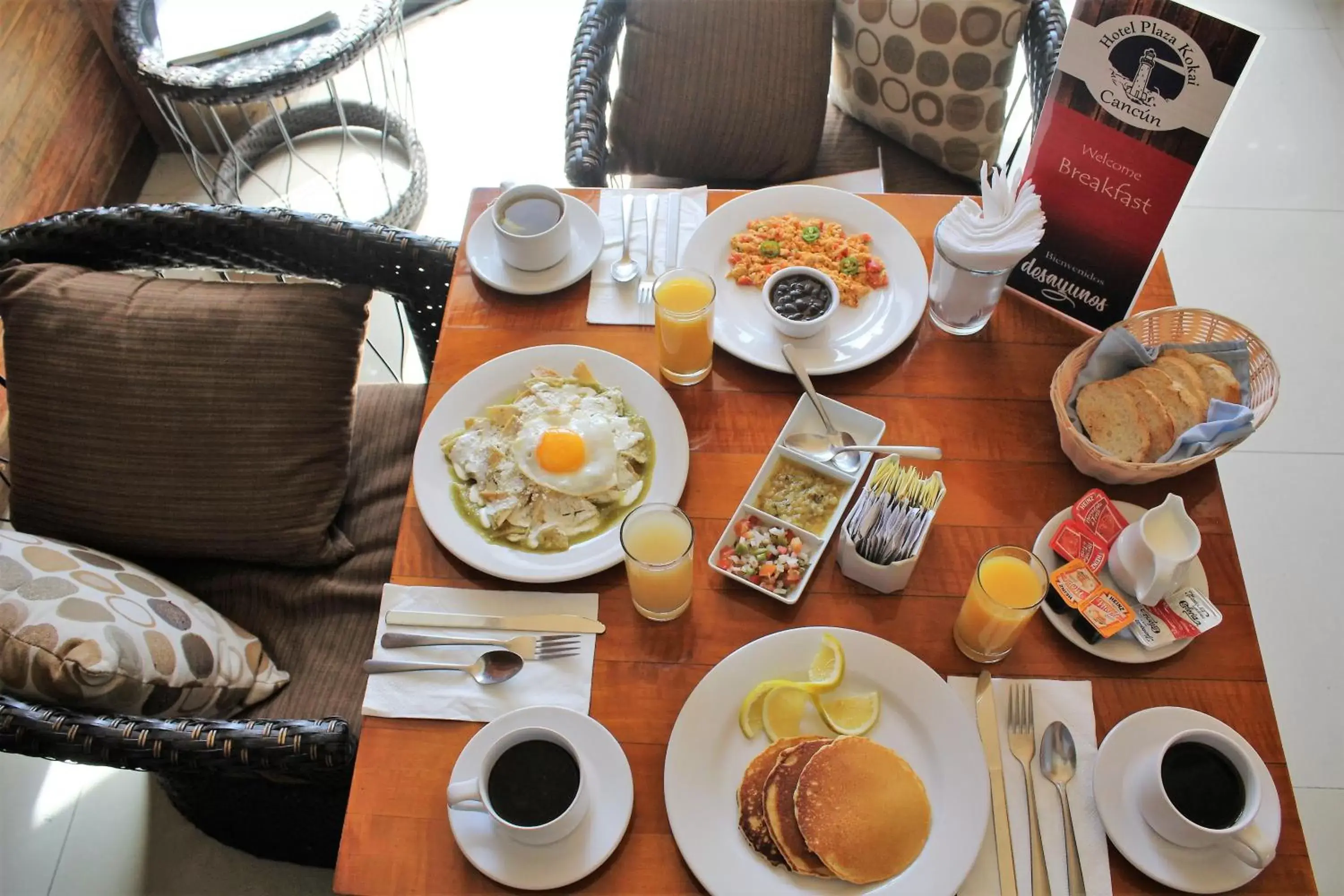 American breakfast, Breakfast in Hotel Plaza Kokai Cancún