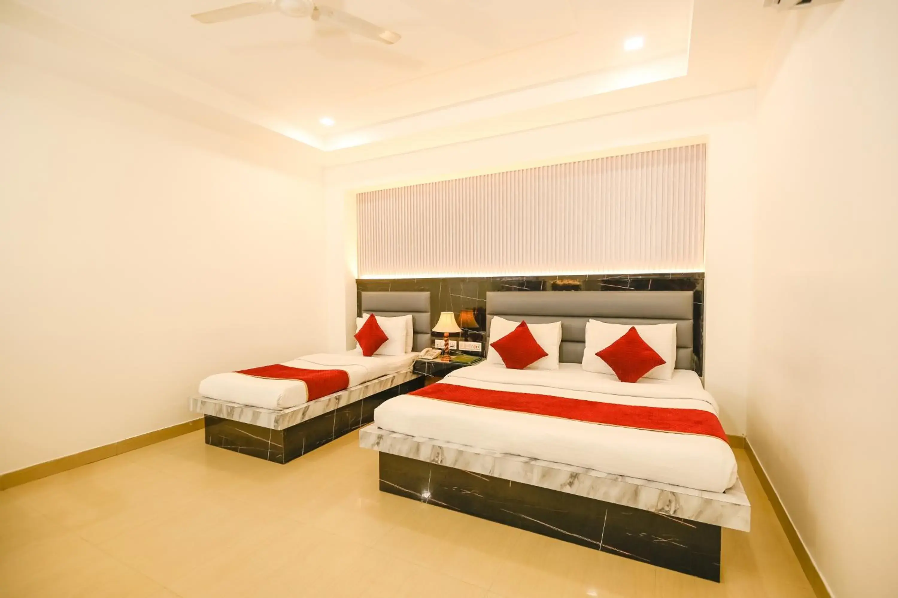 Photo of the whole room, Bed in Hotel Krishna Deluxe-By RCG Hotels