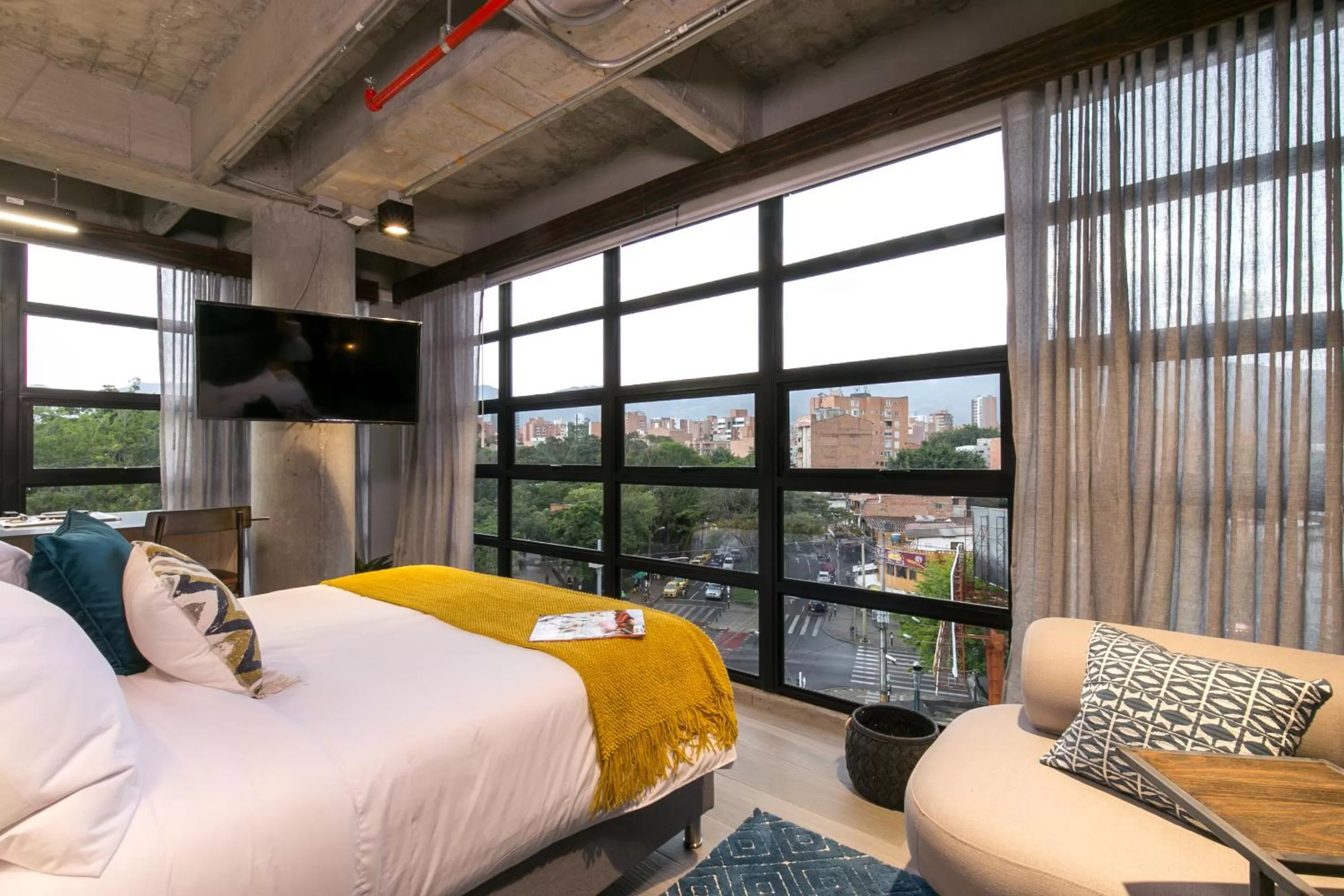 Bed in Factory Lofts Hotel