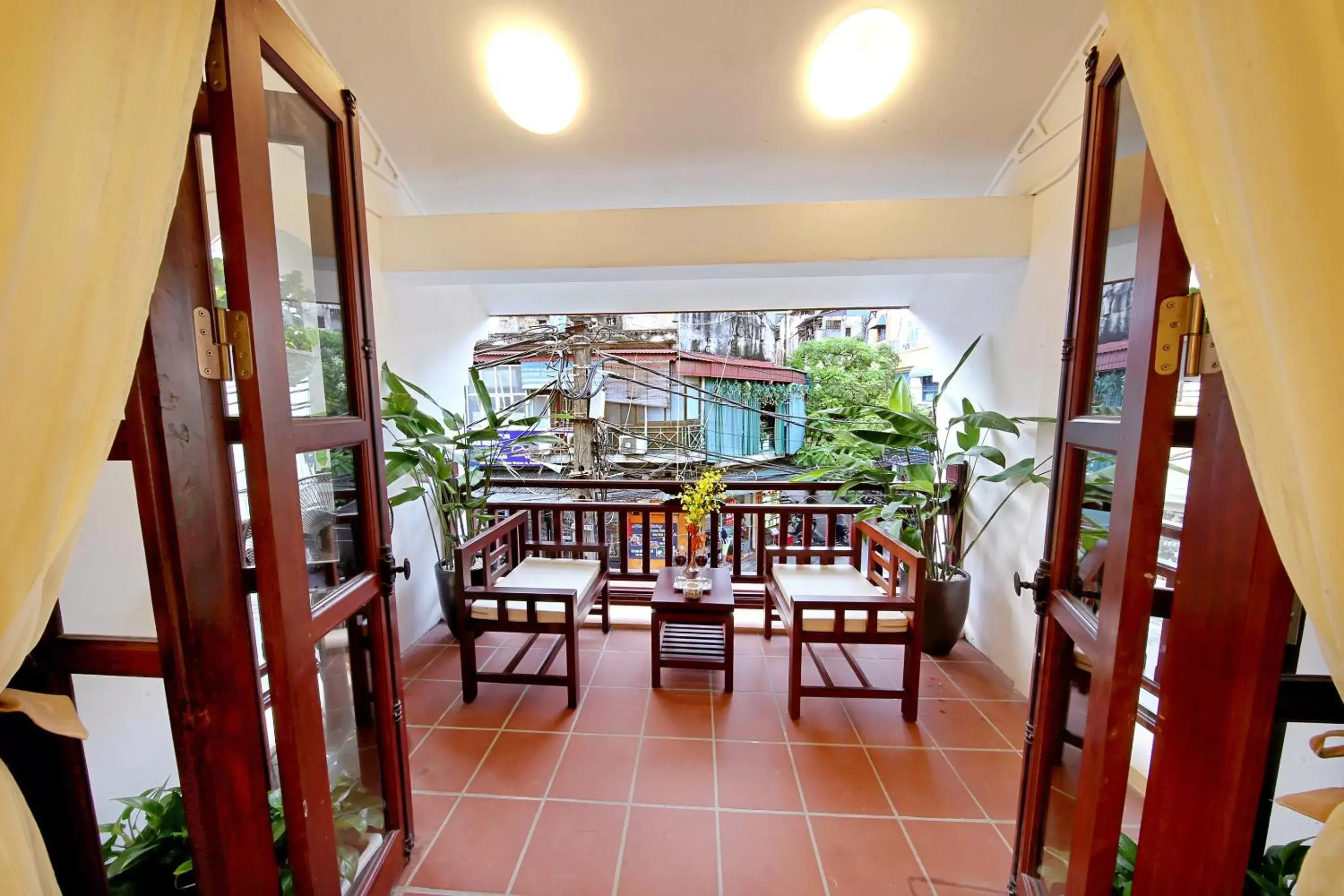 Balcony/Terrace, Restaurant/Places to Eat in Hanoi Nostalgia Hotel & Spa