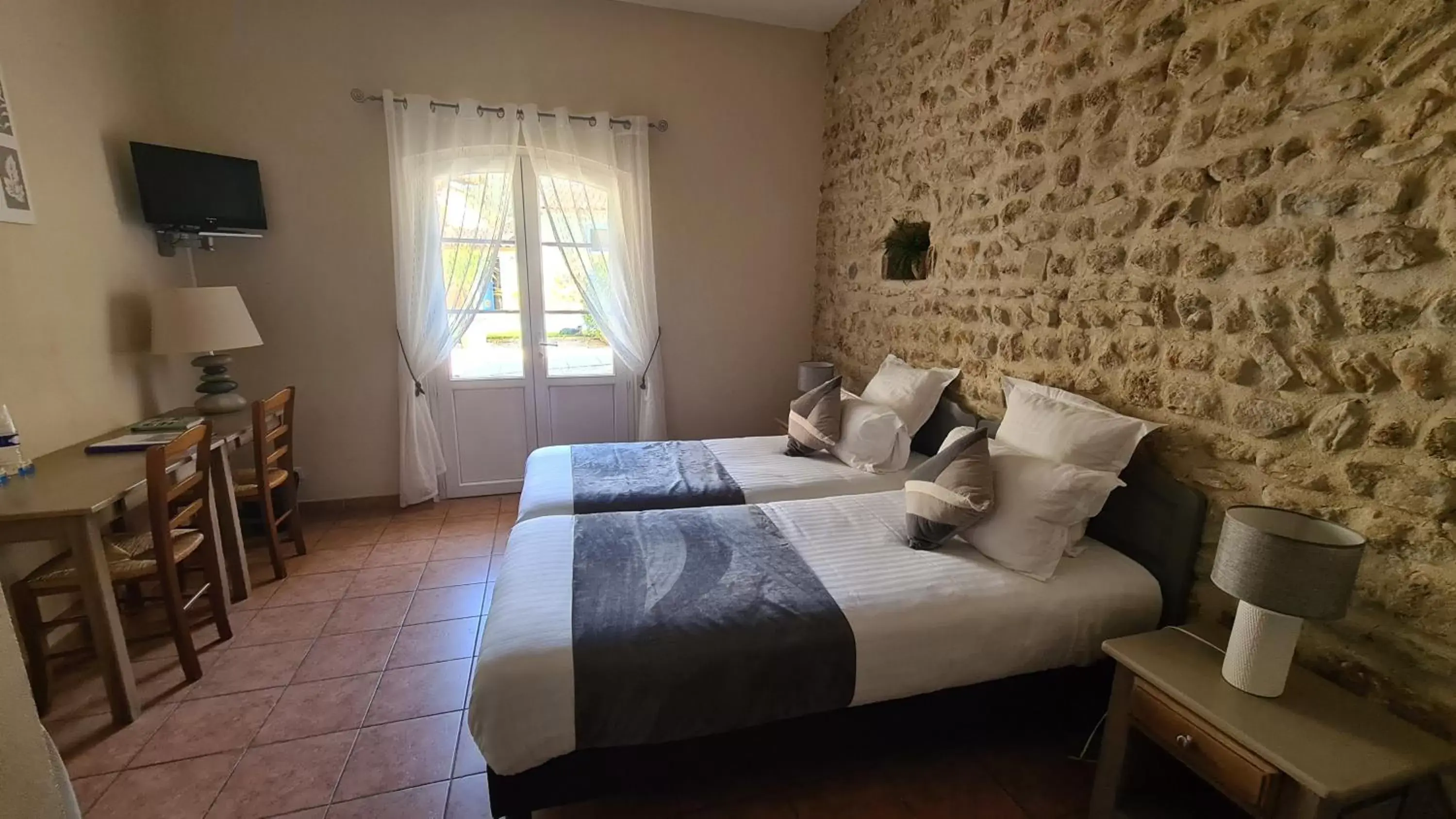 Twin Room with Terrace in La Bastide Saint Bach