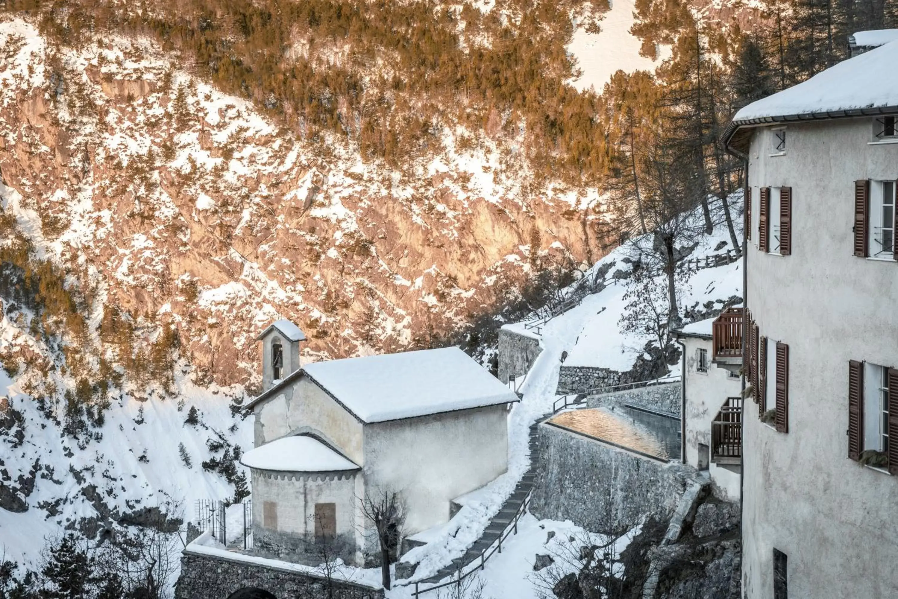 Bird's eye view, Winter in QC Terme Hotel Bagni Vecchi