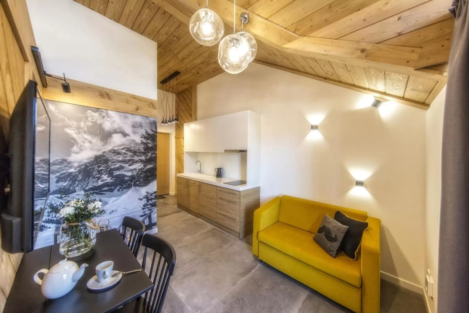 Kitchen or kitchenette in Aparthotel Giewont