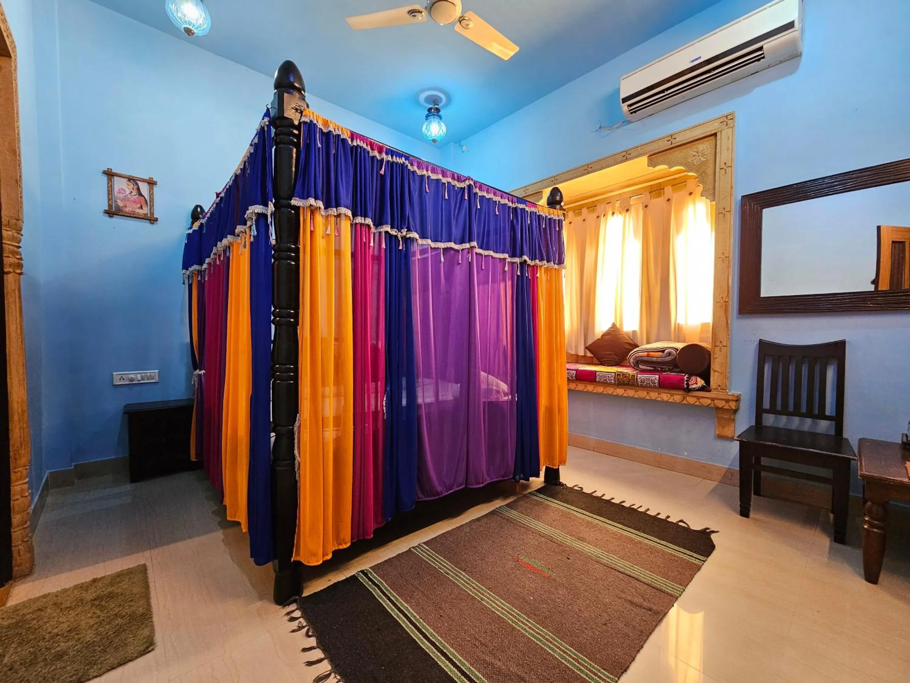 Bed in Hotel Royal Haveli