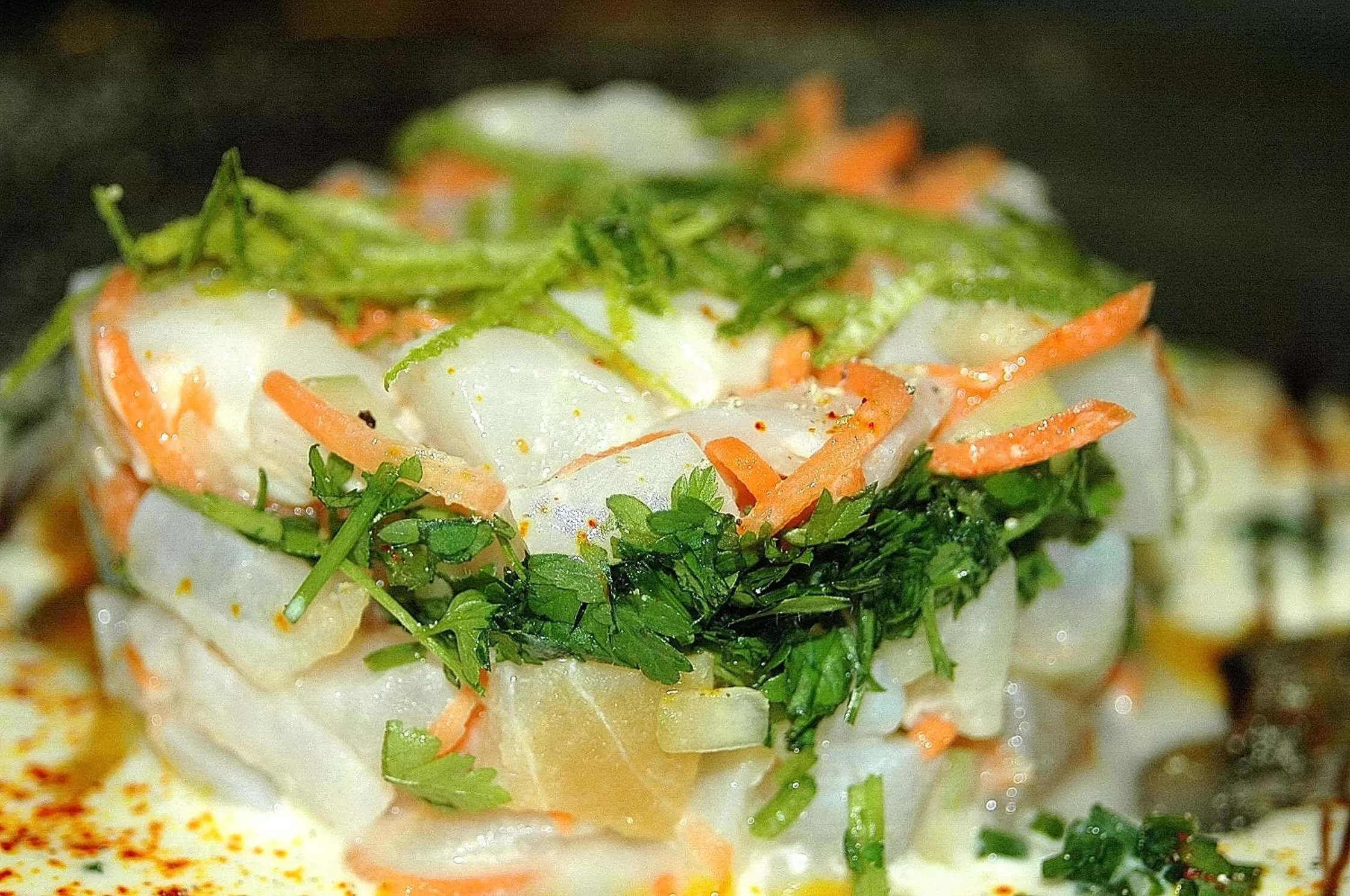 Food close-up in Hotel restaurant La Pêcherie - Le manoir d'à coté - Les 5 ruches -Logis hôtels