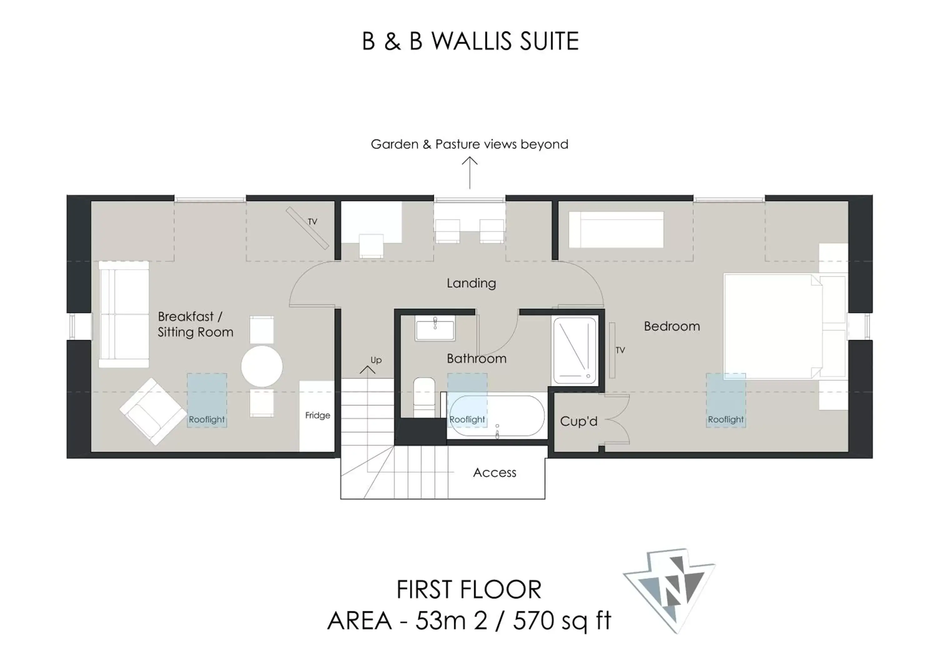 Photo of the whole room, Floor Plan in Cliff Farmhouse B&B Suites