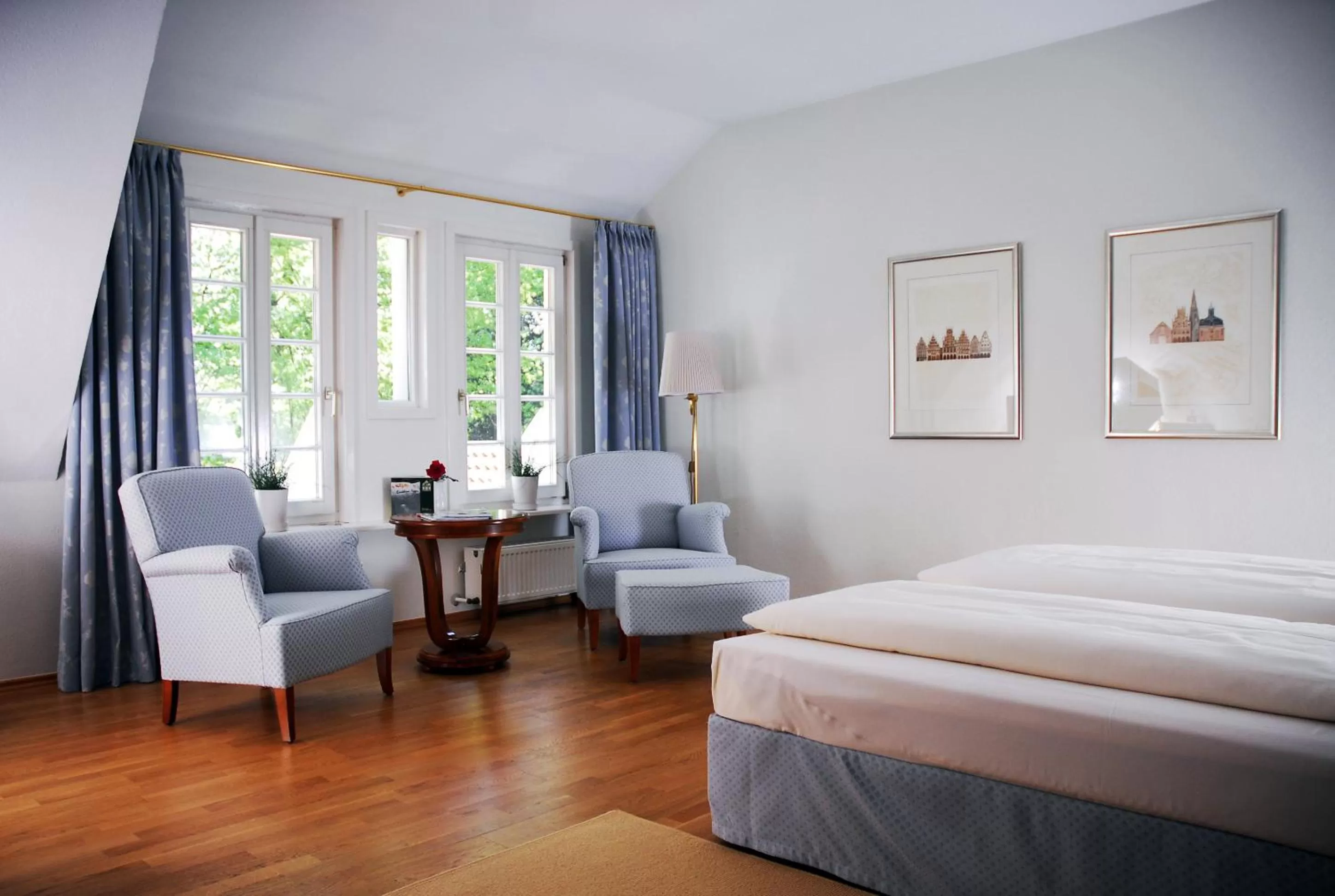 Seating area, Bed in Landhaus Eggert