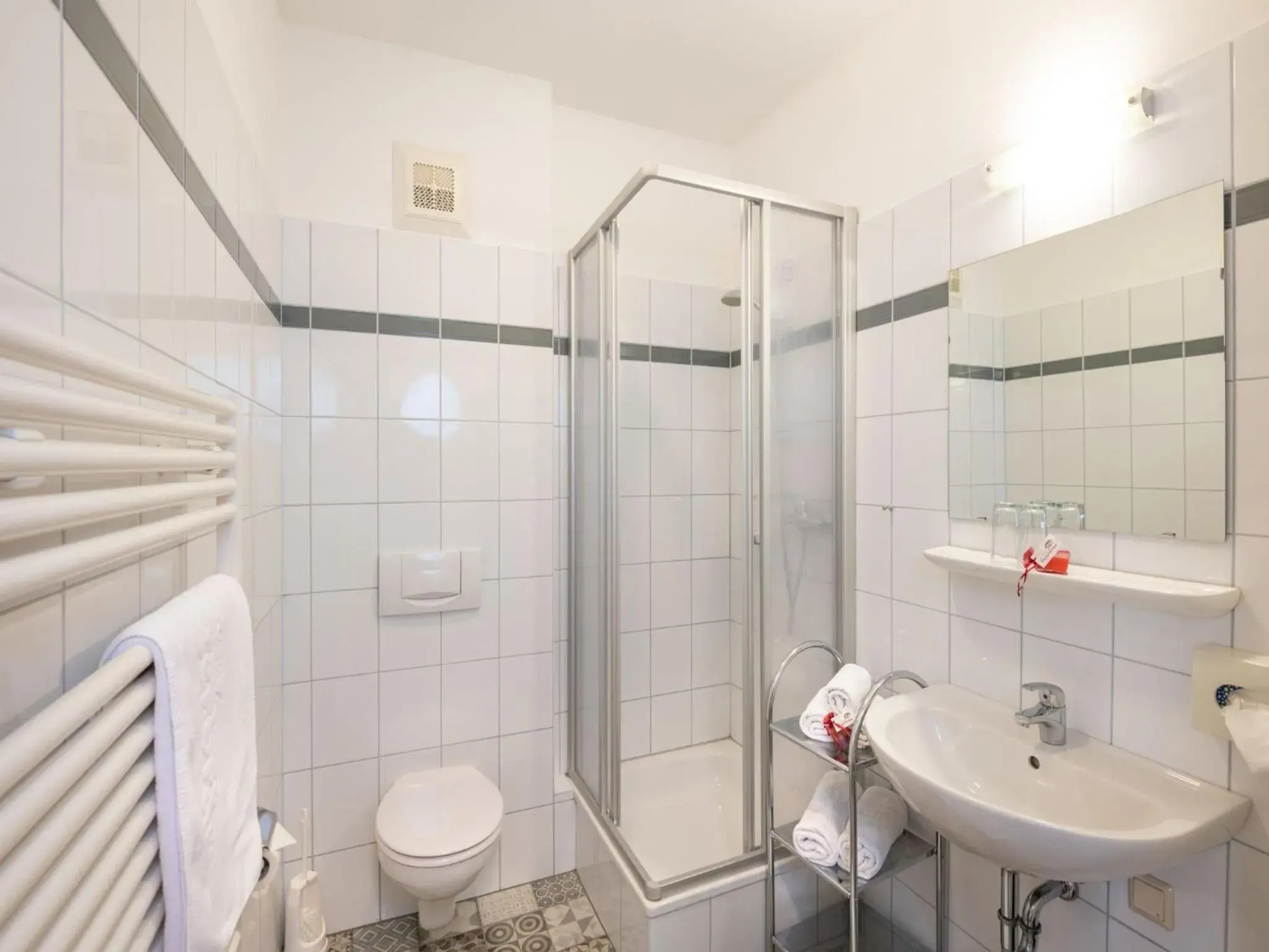 Shower, Bathroom in Hotel Stegerbräu