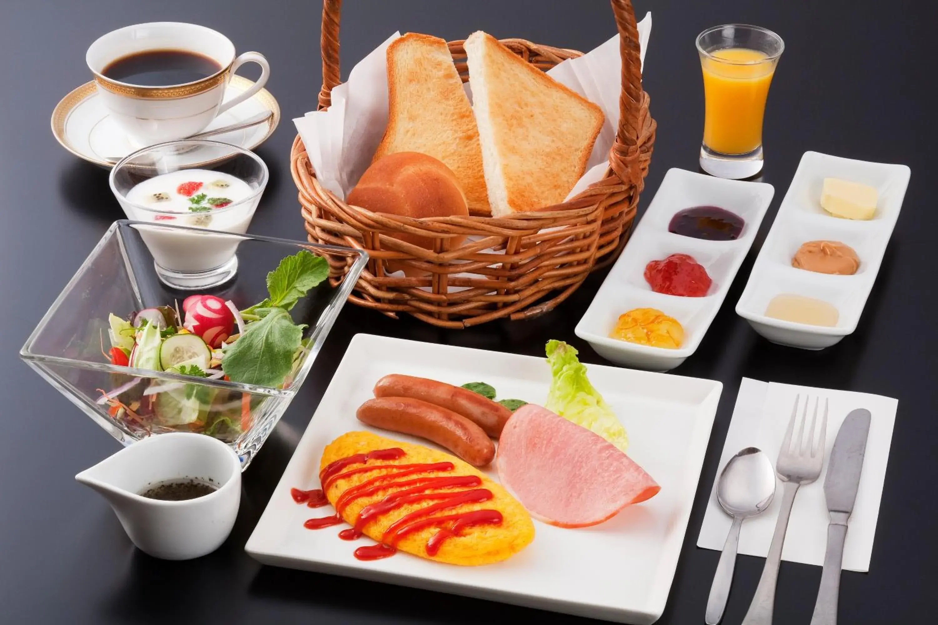 Food close-up, Breakfast in Yamatoya Honten Ryokan Osaka Hotel