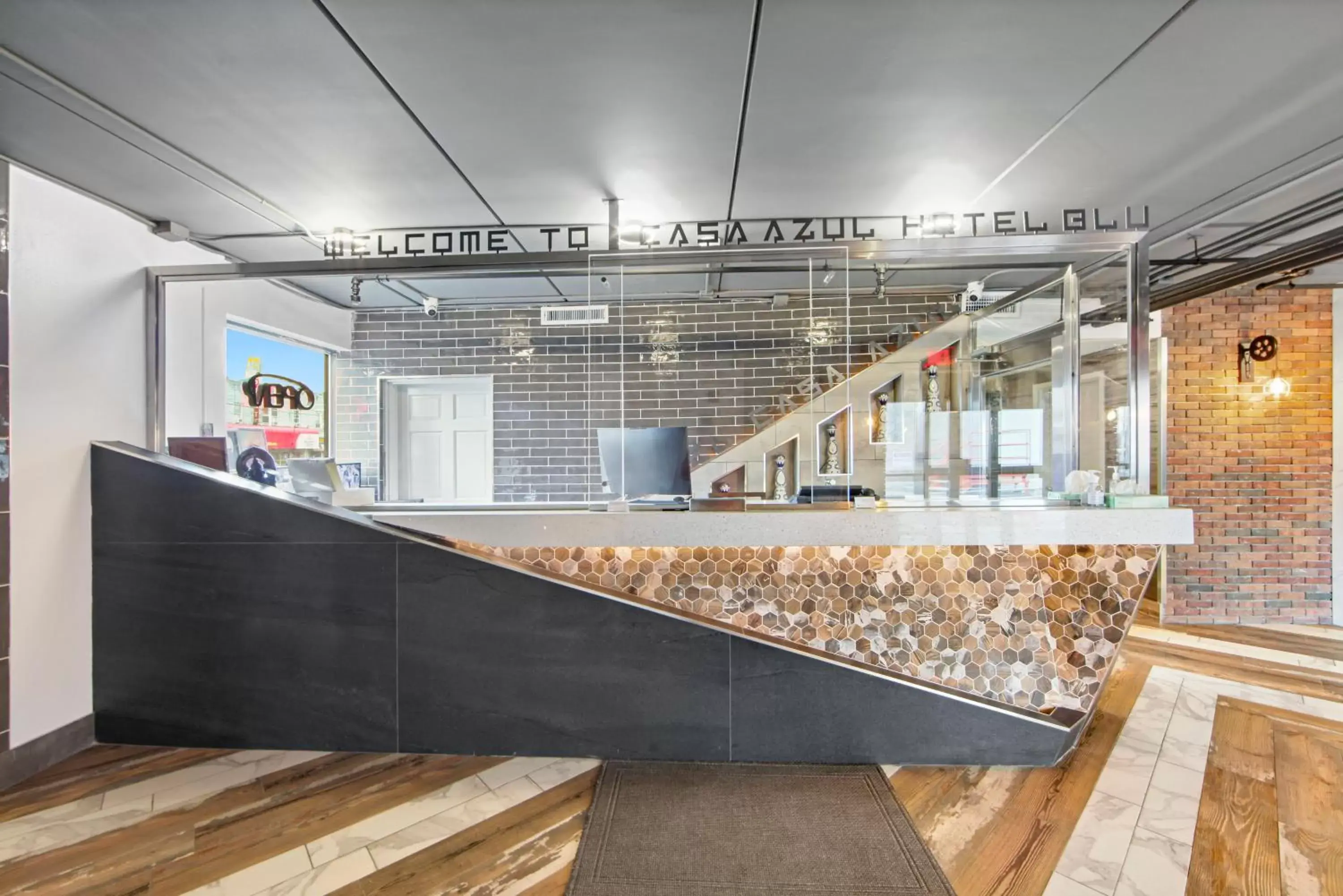 Lobby or reception in Casa Azul Hotel Blu-UBS Arena Lobby or reception in Casa Azul Hotel Blu-UBS Arena