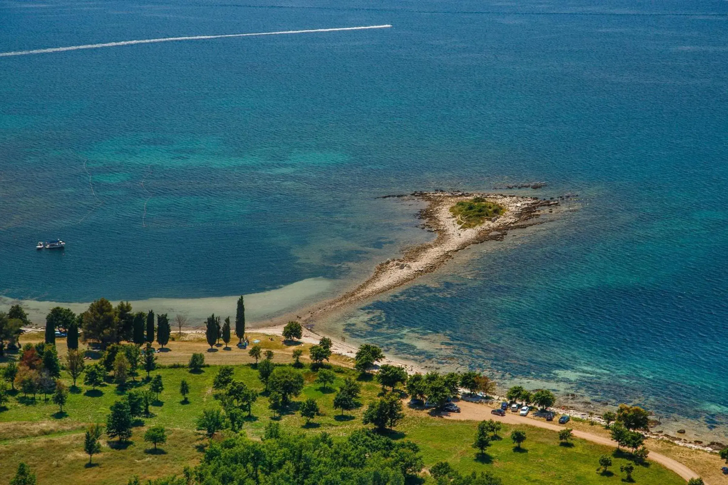 Beach, Bird's-eye View in Apartments Polynesia Plava Laguna