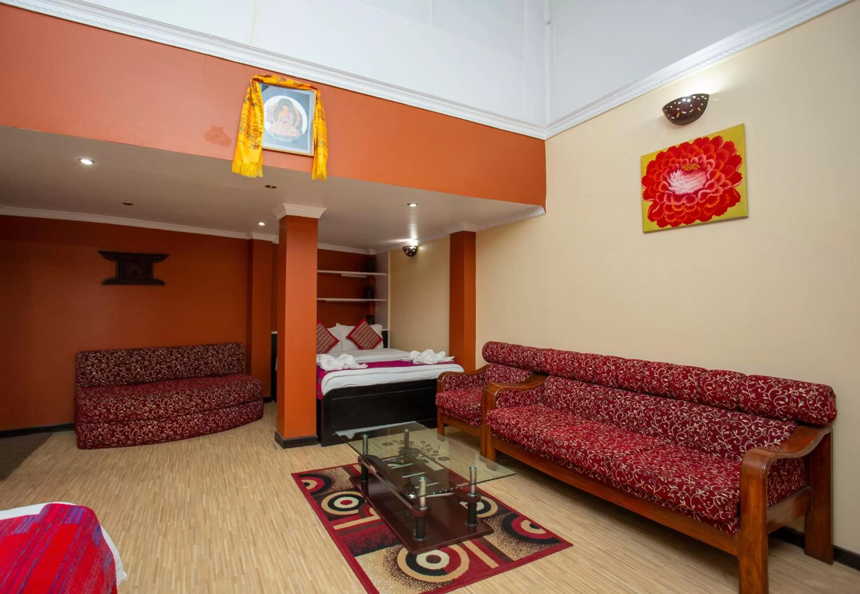 Photo of the whole room, Bed in Kathmandu Boutique Hotel