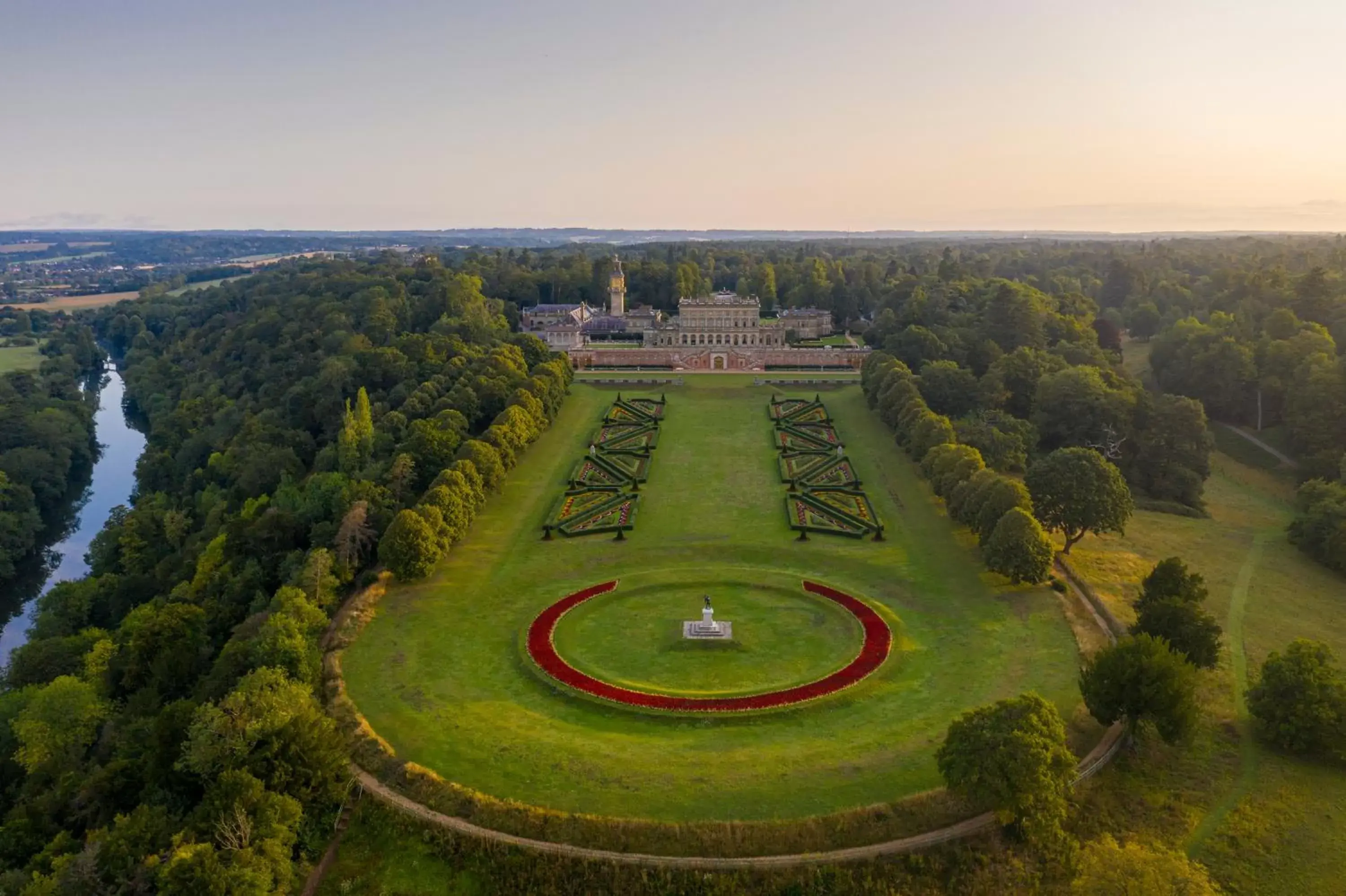 Summer, Bird's-eye View in Cliveden House - an Iconic Luxury Hotel