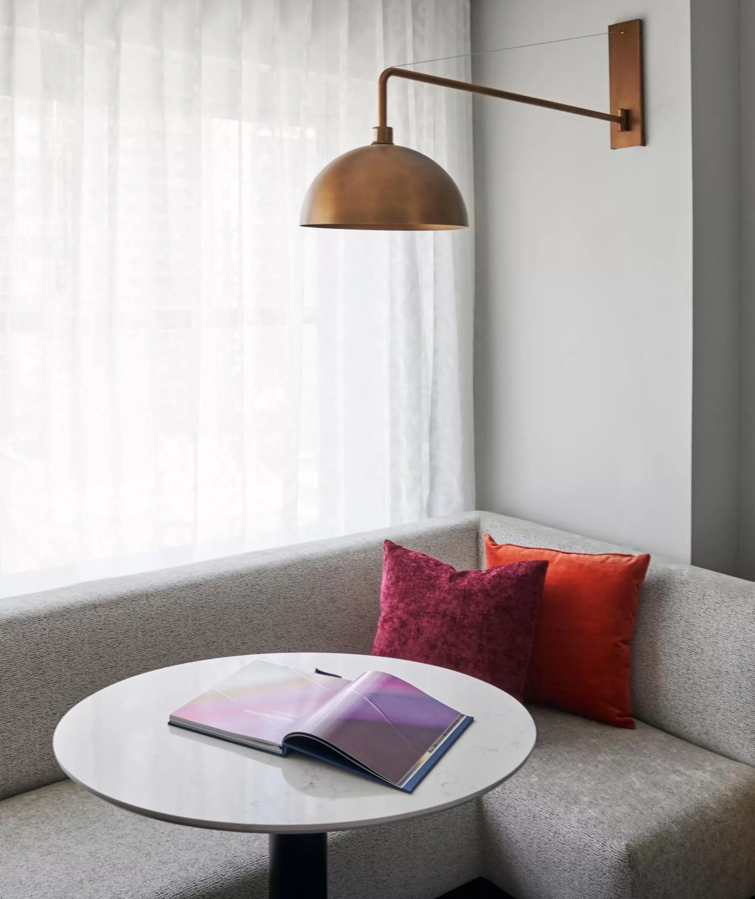 Seating area in 21c Museum Hotel Chicago