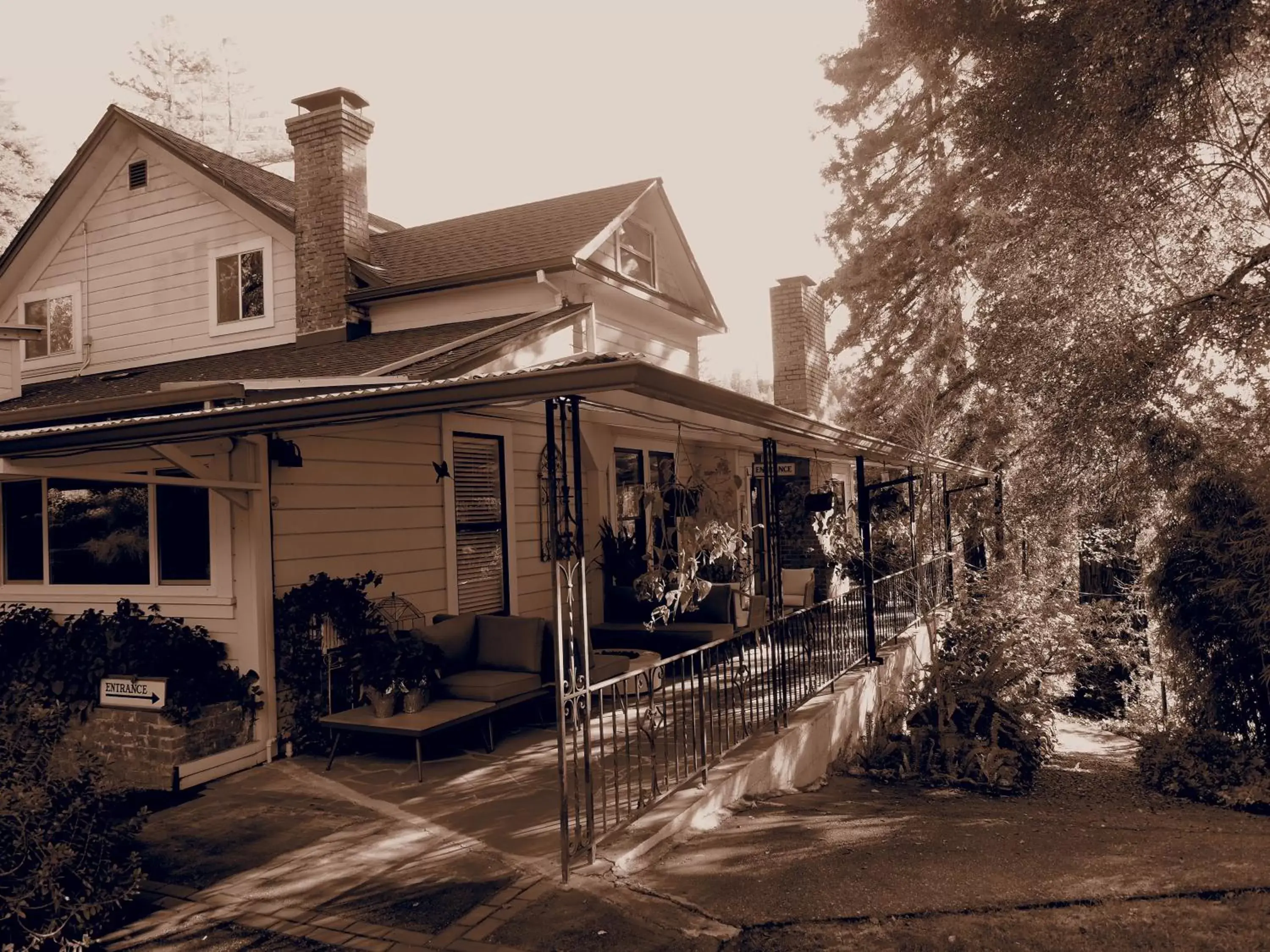 Facade/entrance, Property Building in Mine and Farm, The Inn at Guerneville, CA