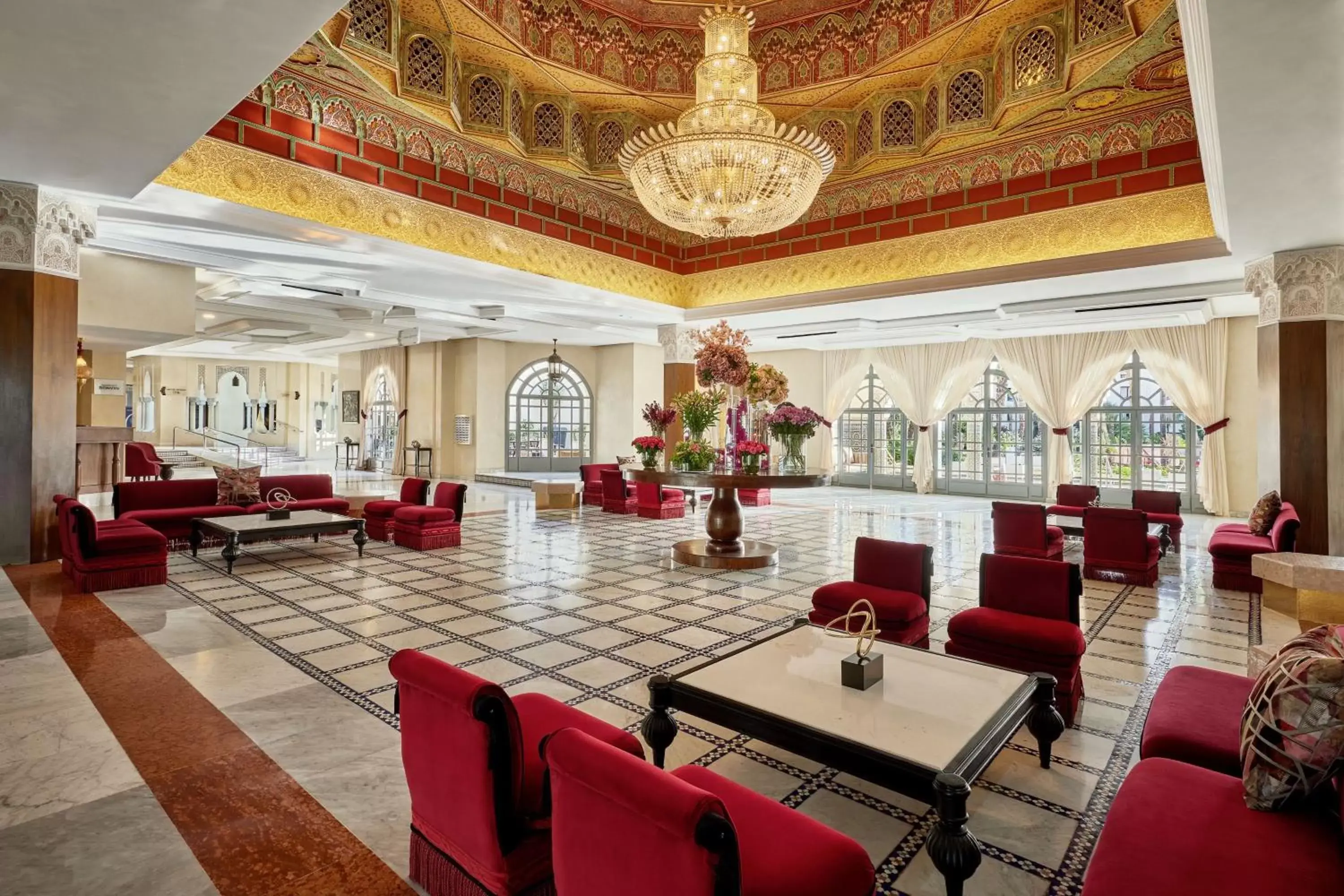 Lobby or reception, Restaurant/Places to Eat in Fes Marriott Hotel Jnan Palace