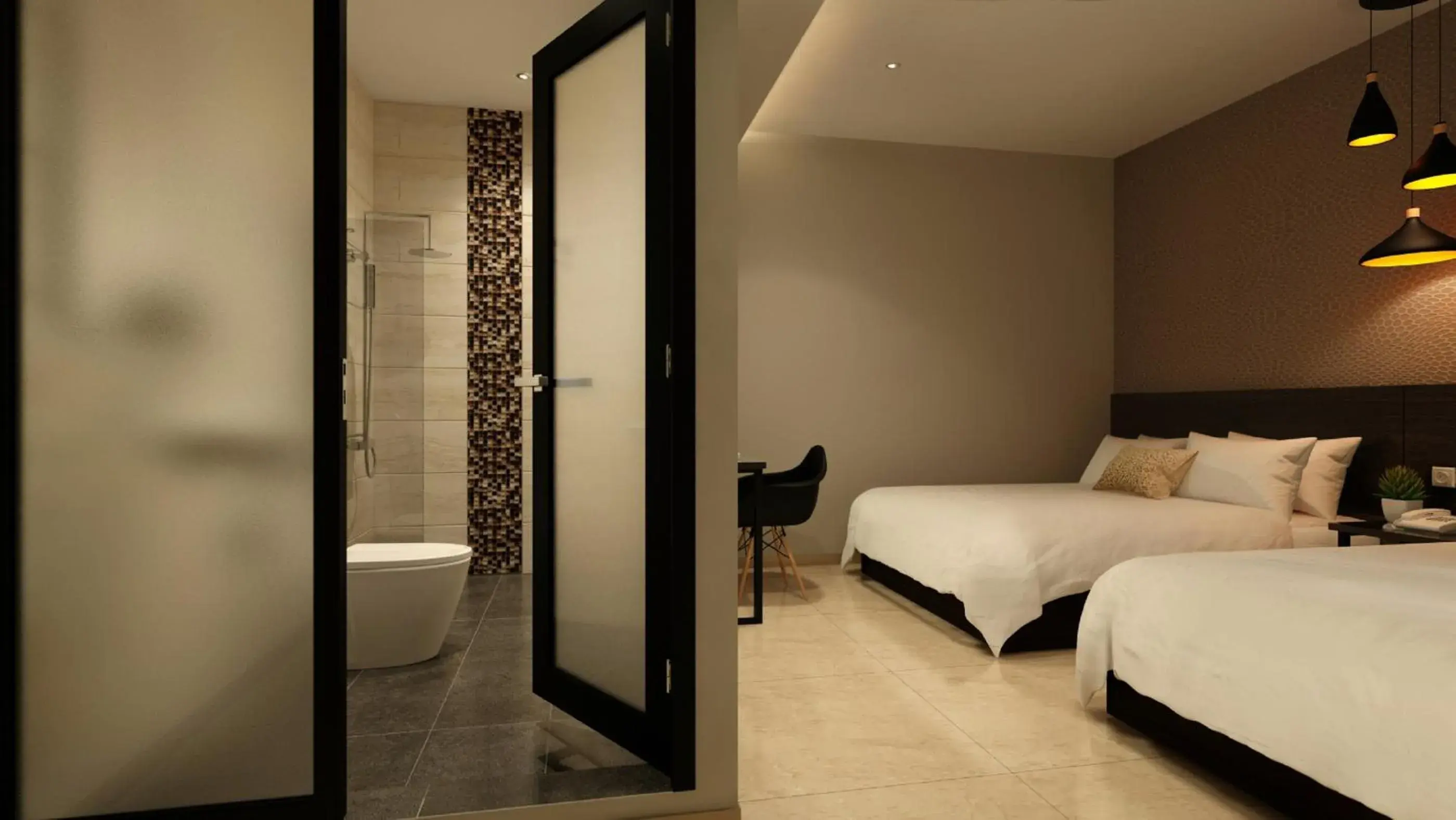 Bathroom, Bed in The Square Hotel