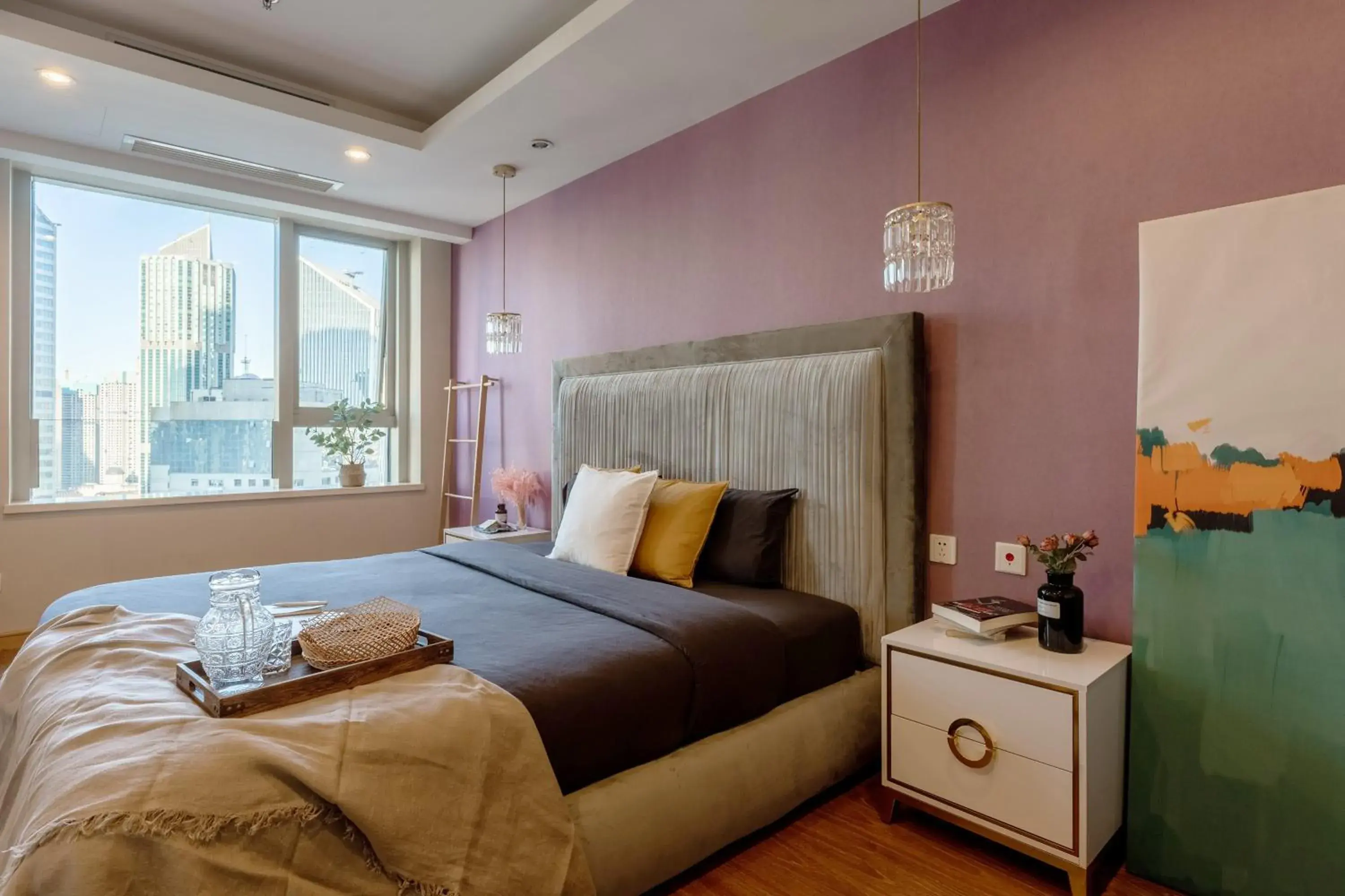 Bed in Tianjin G'apartment - Five Great Avenues