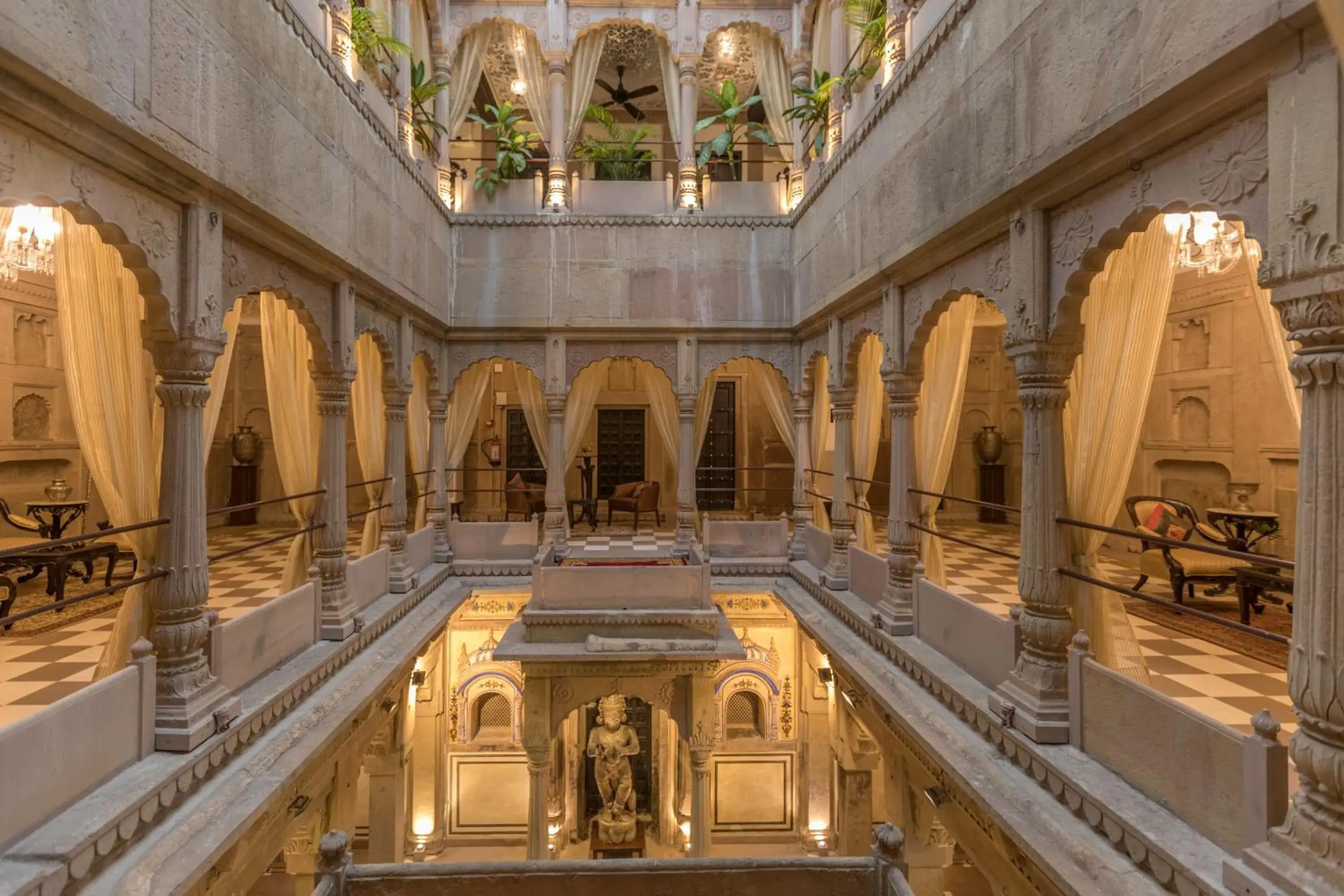 Lobby or reception in BrijRama Palace, Varanasi by the Ganges
